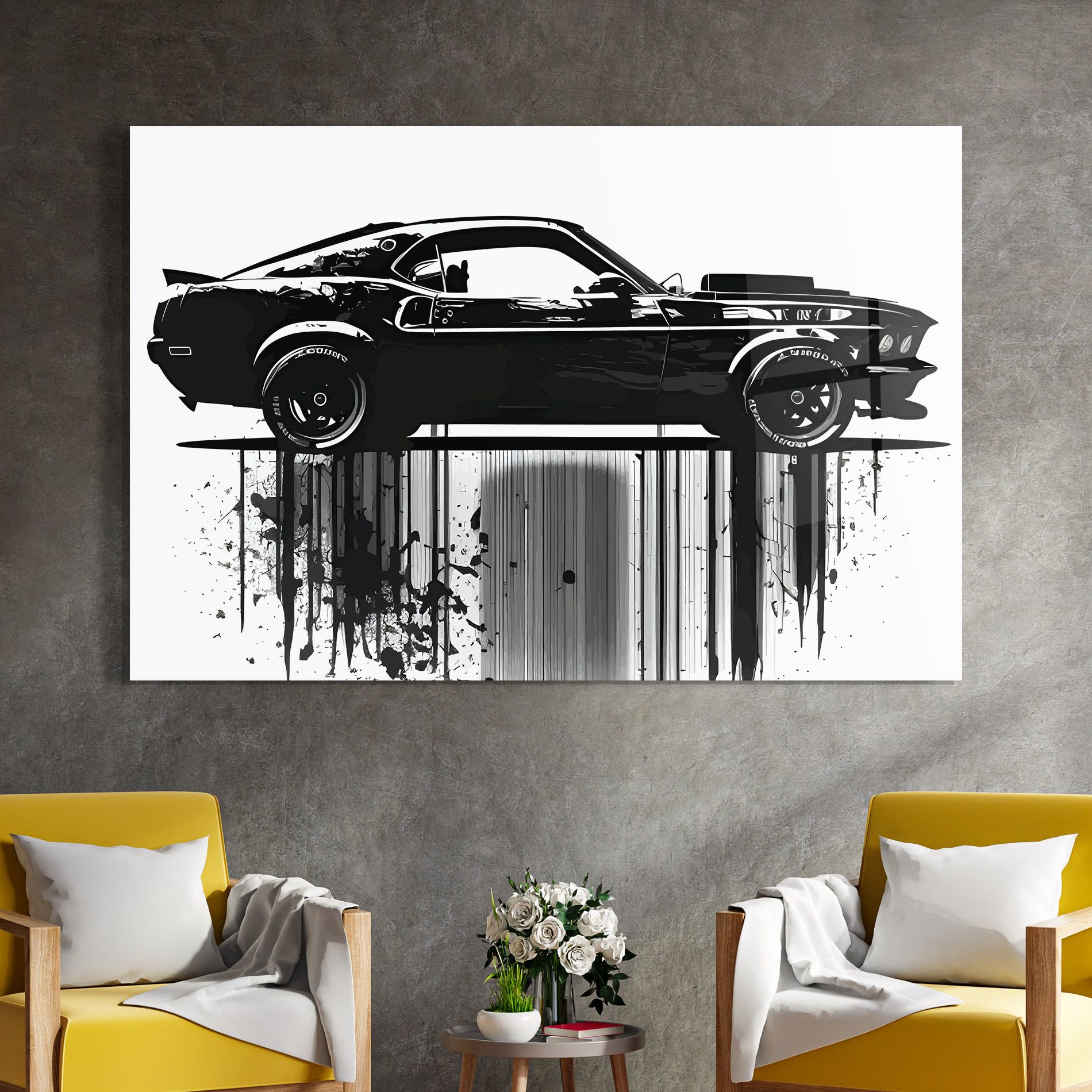 Black Car Drowing mockup 4