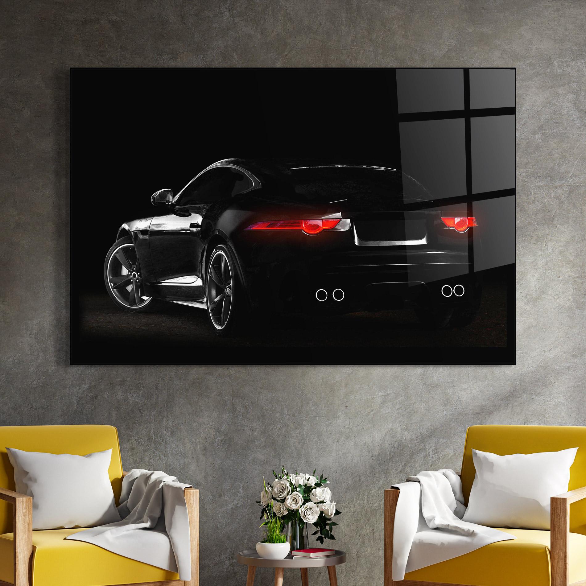 Tablou Sticla Black Silhouette Car mockup 4
