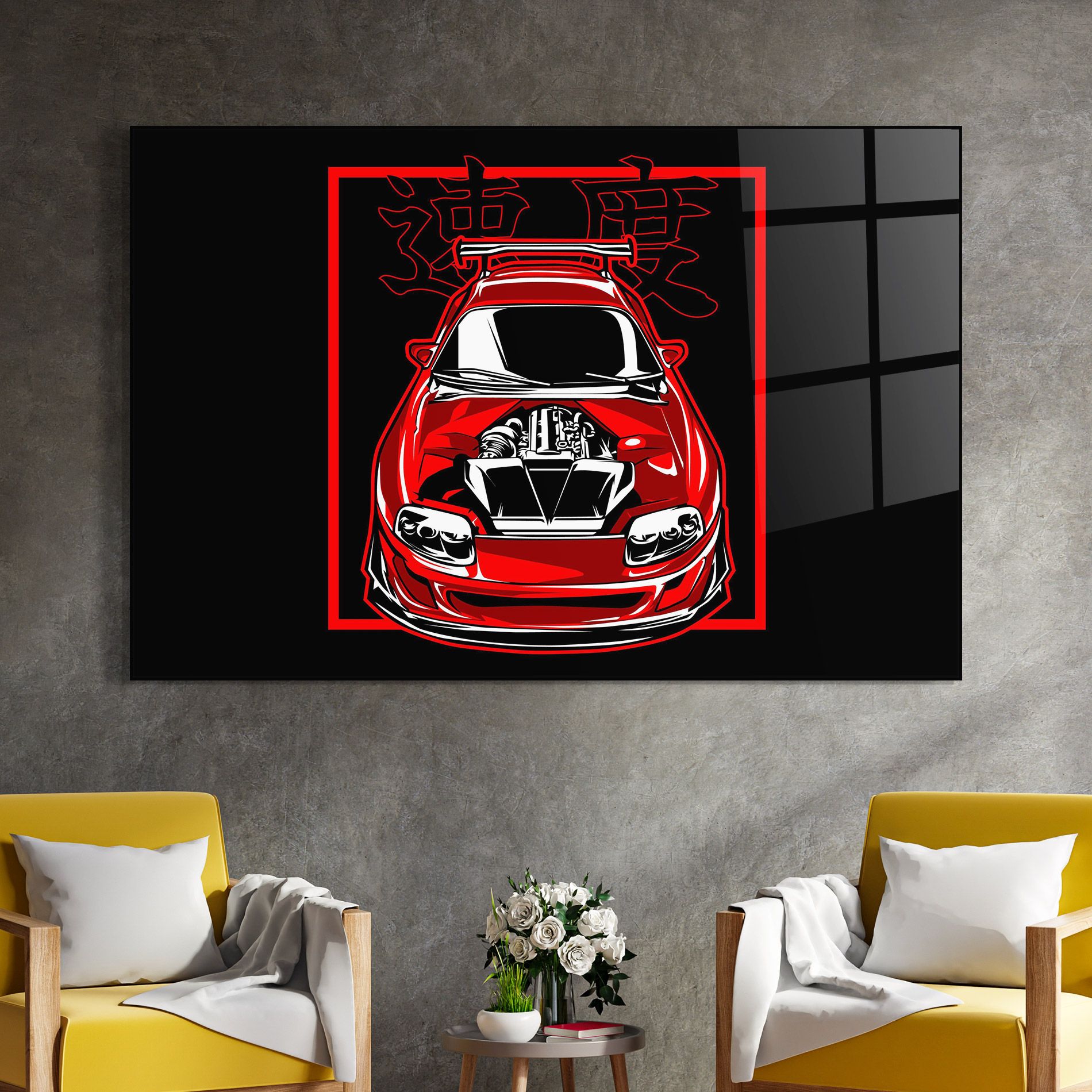 Japanese Red Car mockup 4
