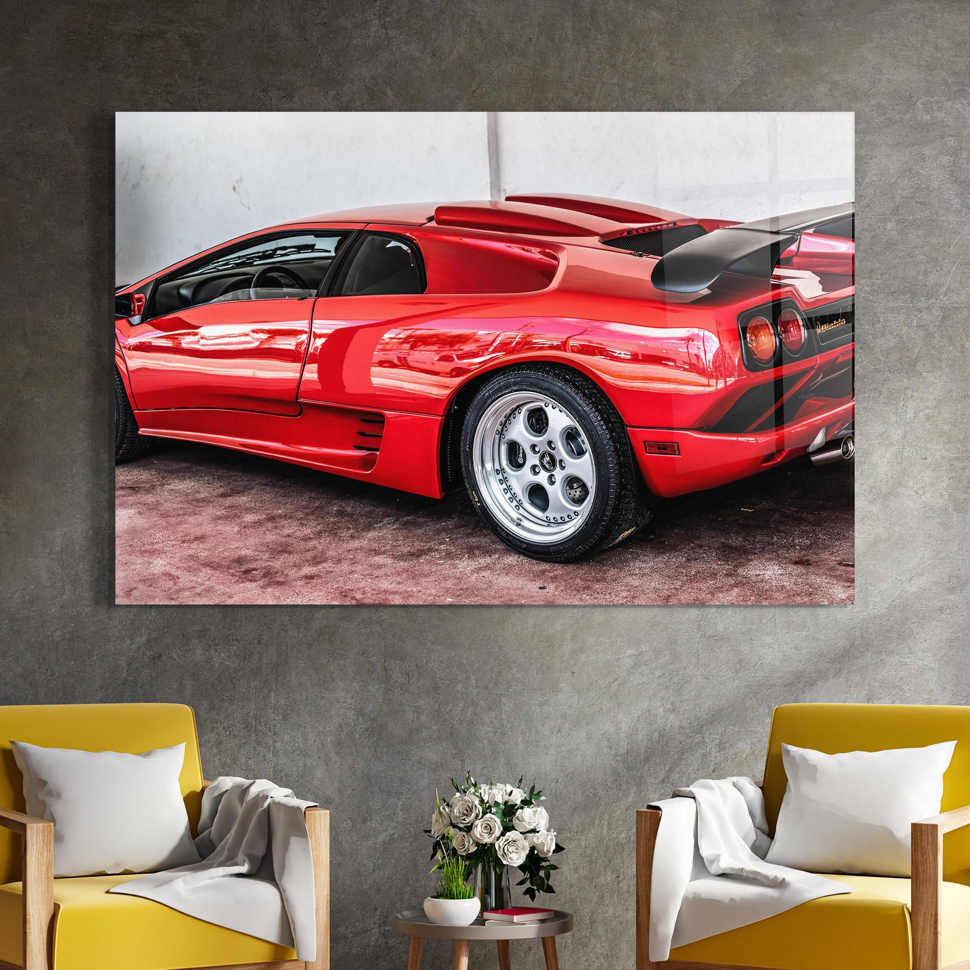 Tablou Sticla Red Diablo Lambo mockup 4