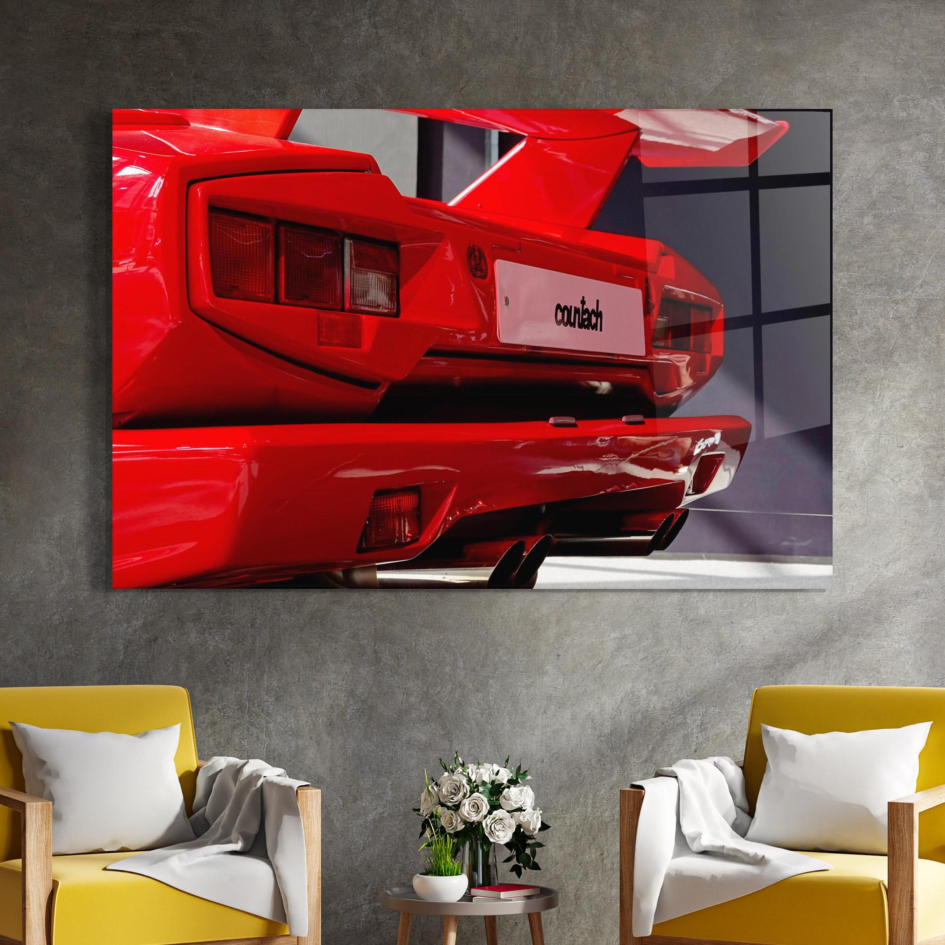 Tablou Sticla Red Rear Countach mockup 4