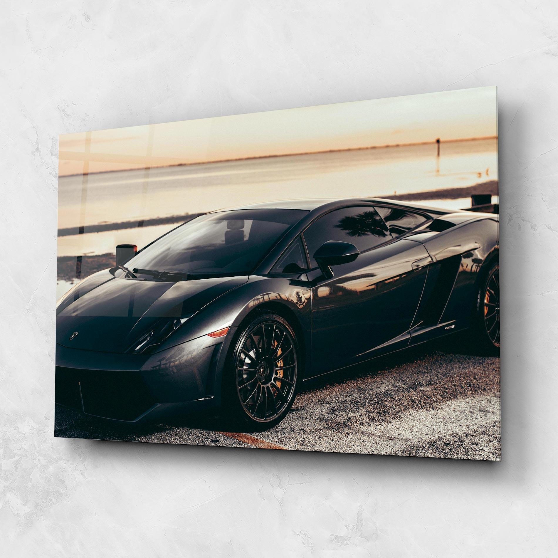 Tablou Sticla Black Lambo Sea mockup 1