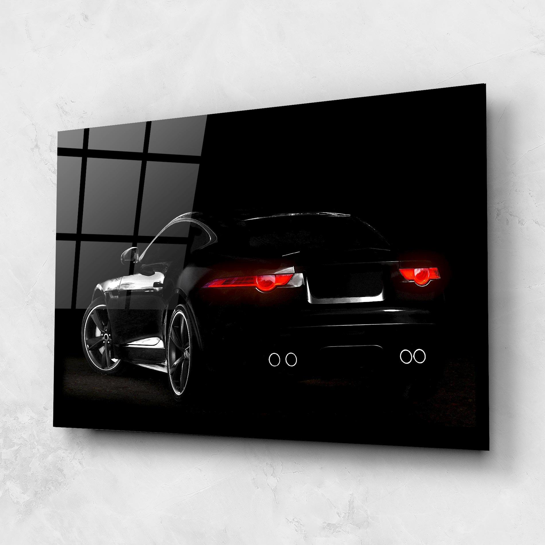 Tablou Sticla Black Silhouette Car mockup 1
