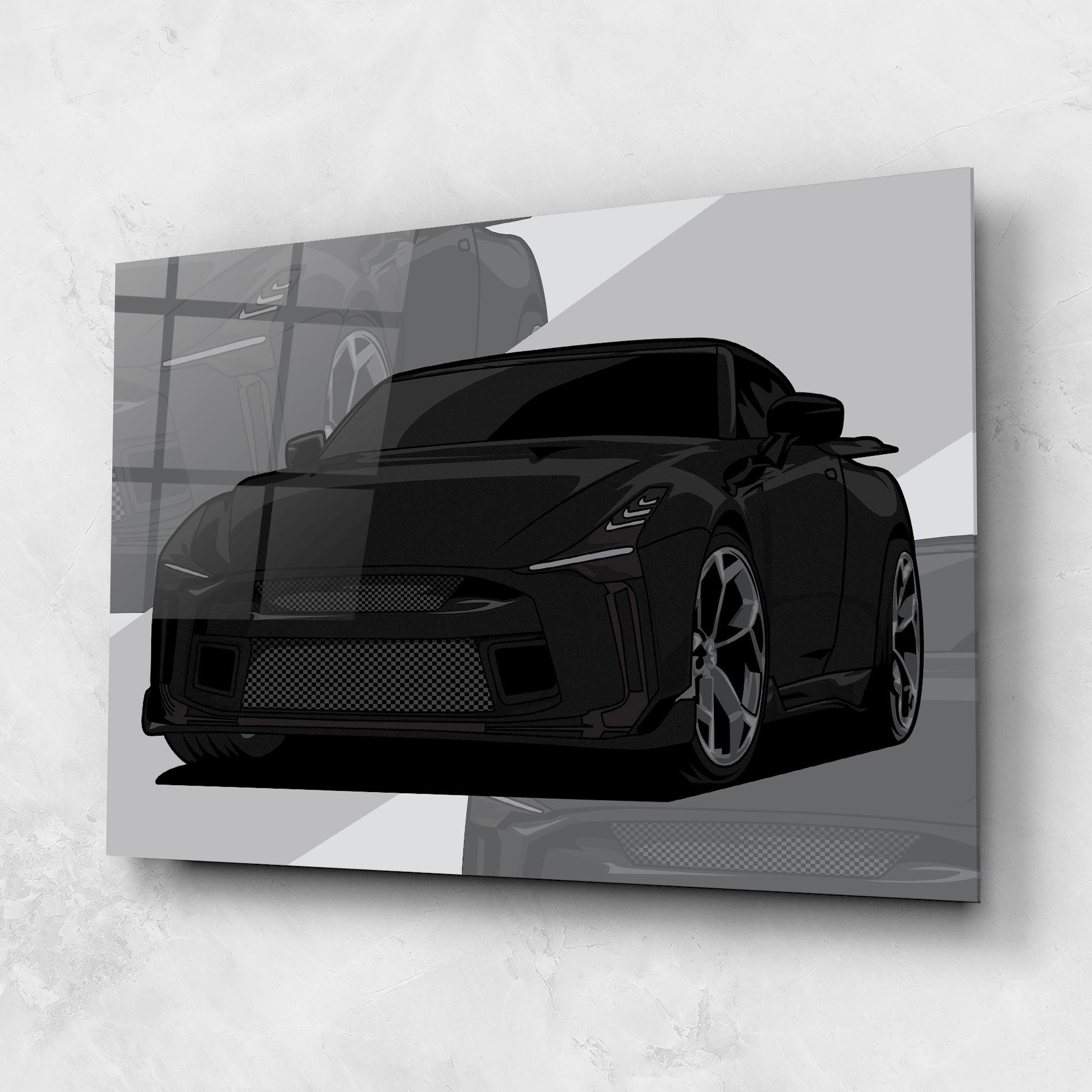 Tablou Sticla Black Strong Car mockup 1