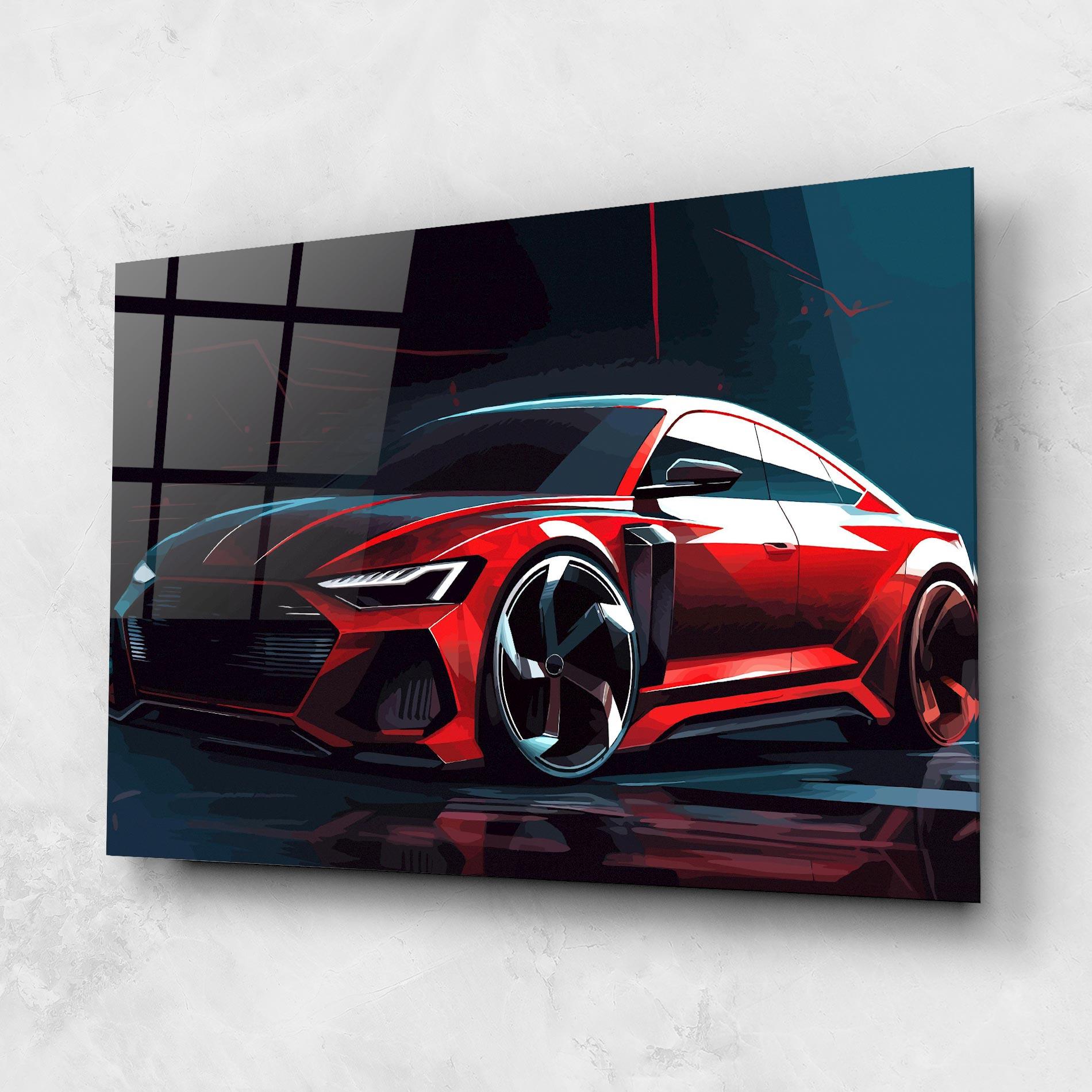 Tablou Sticla Red Blue Sport Car mockup 1