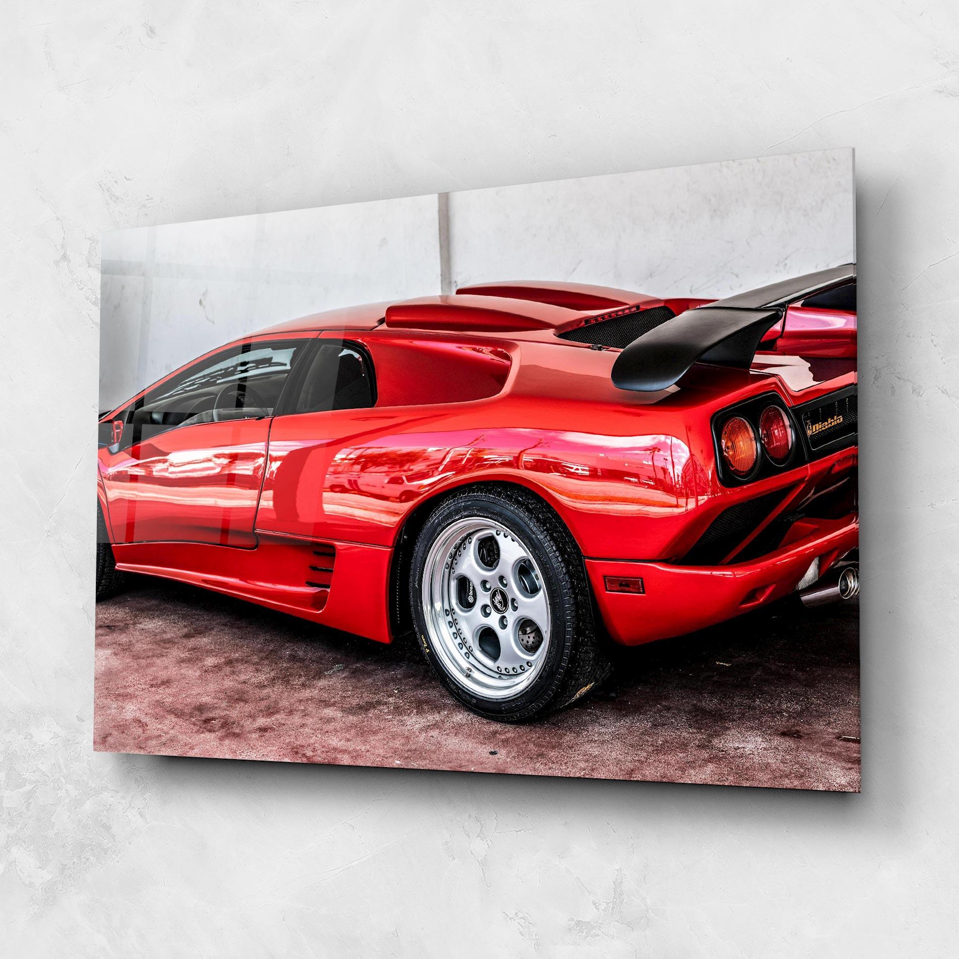 Tablou Sticla Red Diablo Lambo mockup 1