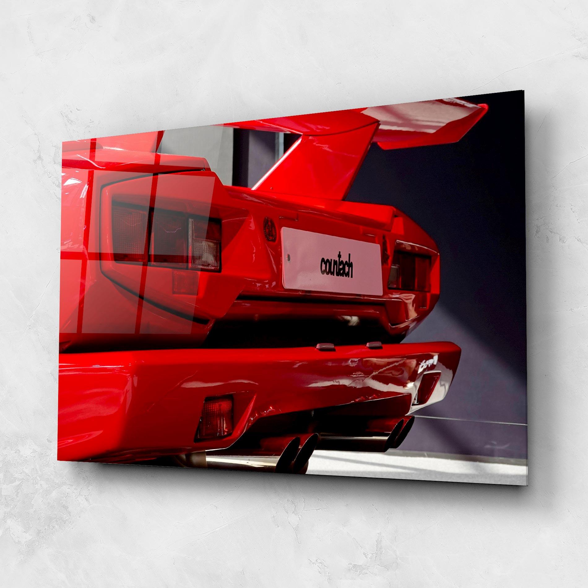Tablou Sticla Red Rear Countach mockup 1