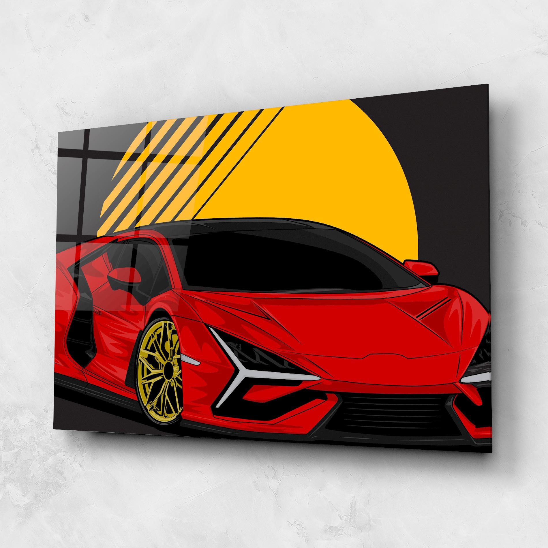 Red Yellow Sport Car mockup 1