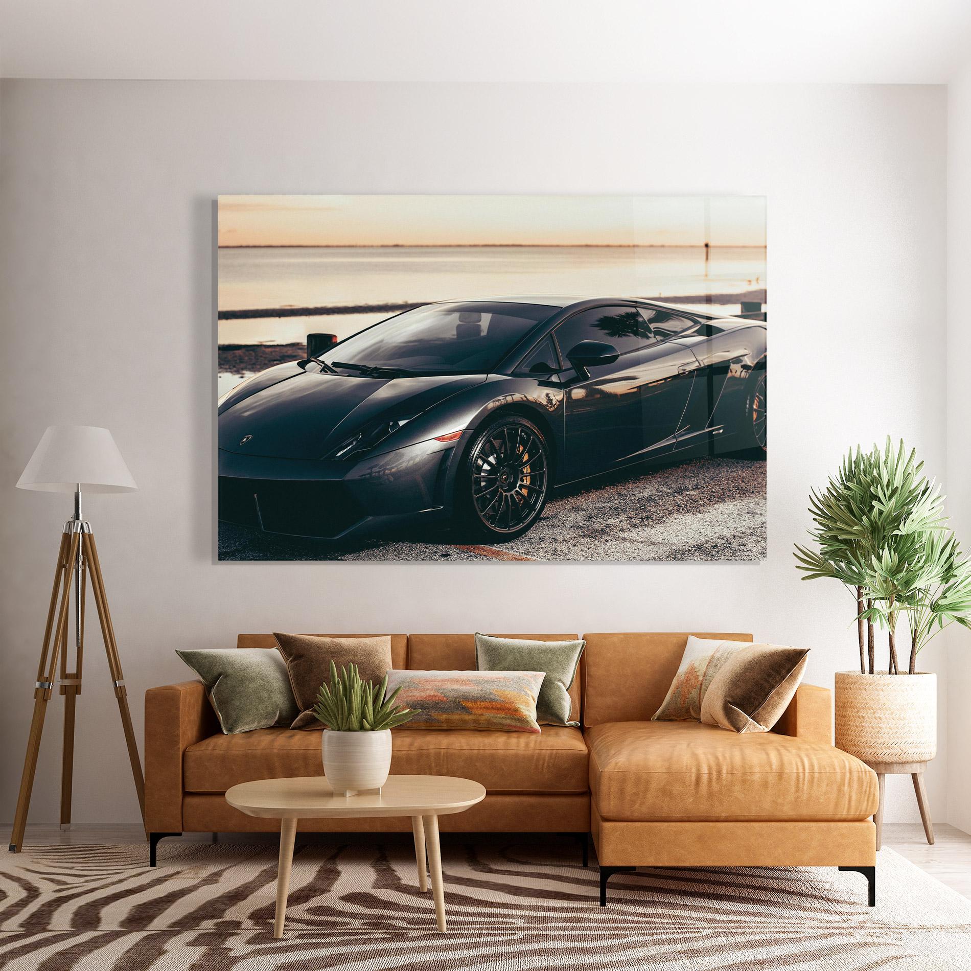 Tablou Sticla Black Lambo Sea mockup 7