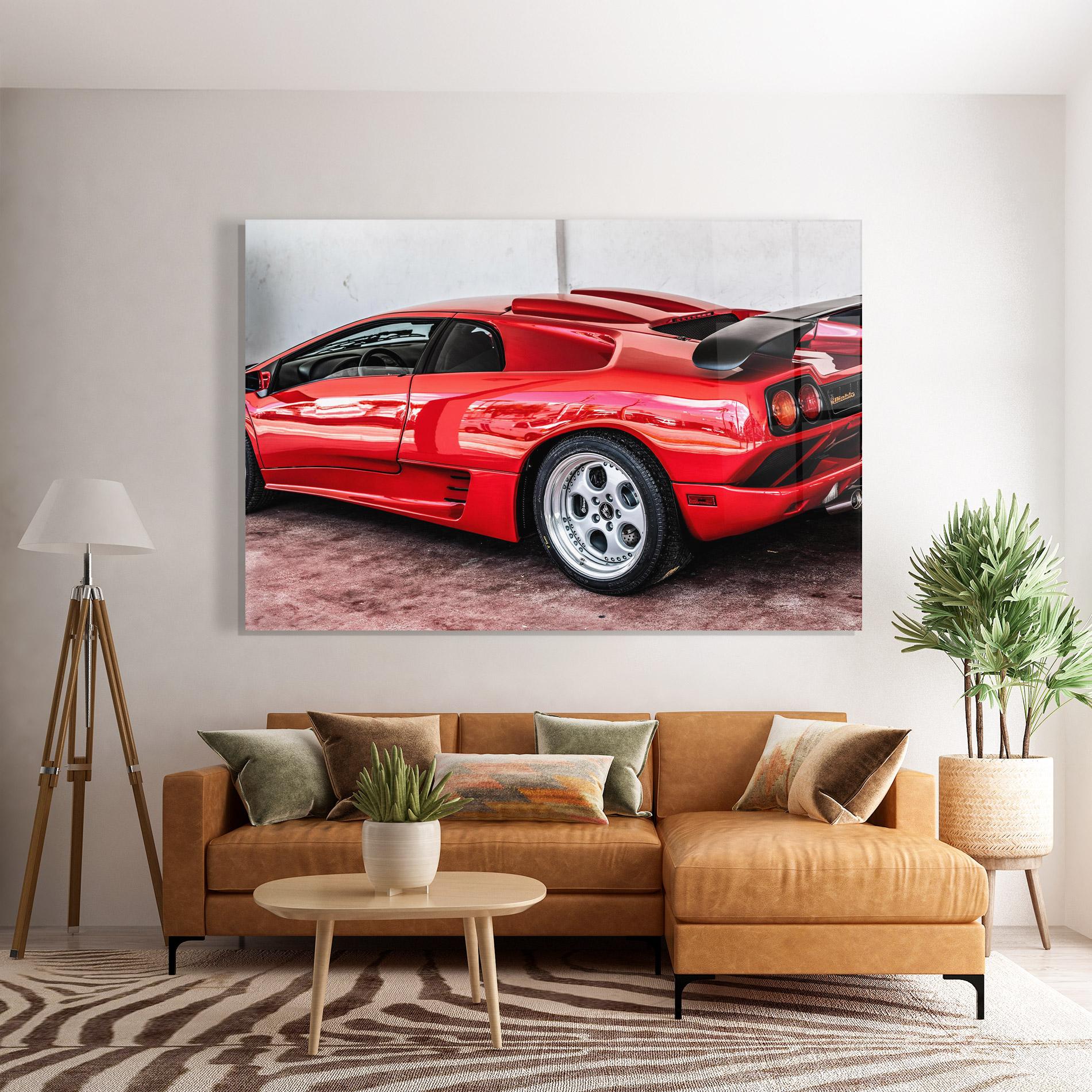 Tablou Sticla Red Diablo Lambo mockup 7