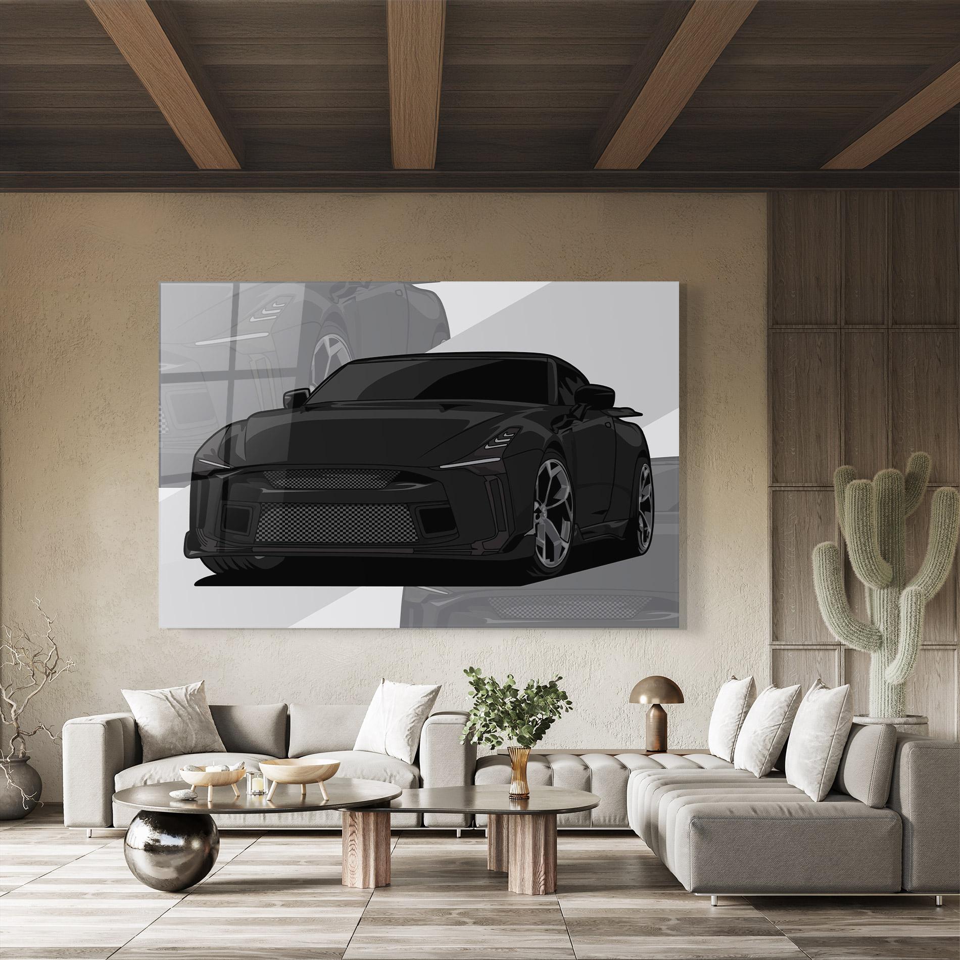 Tablou Sticla Black Strong Car mockup 8