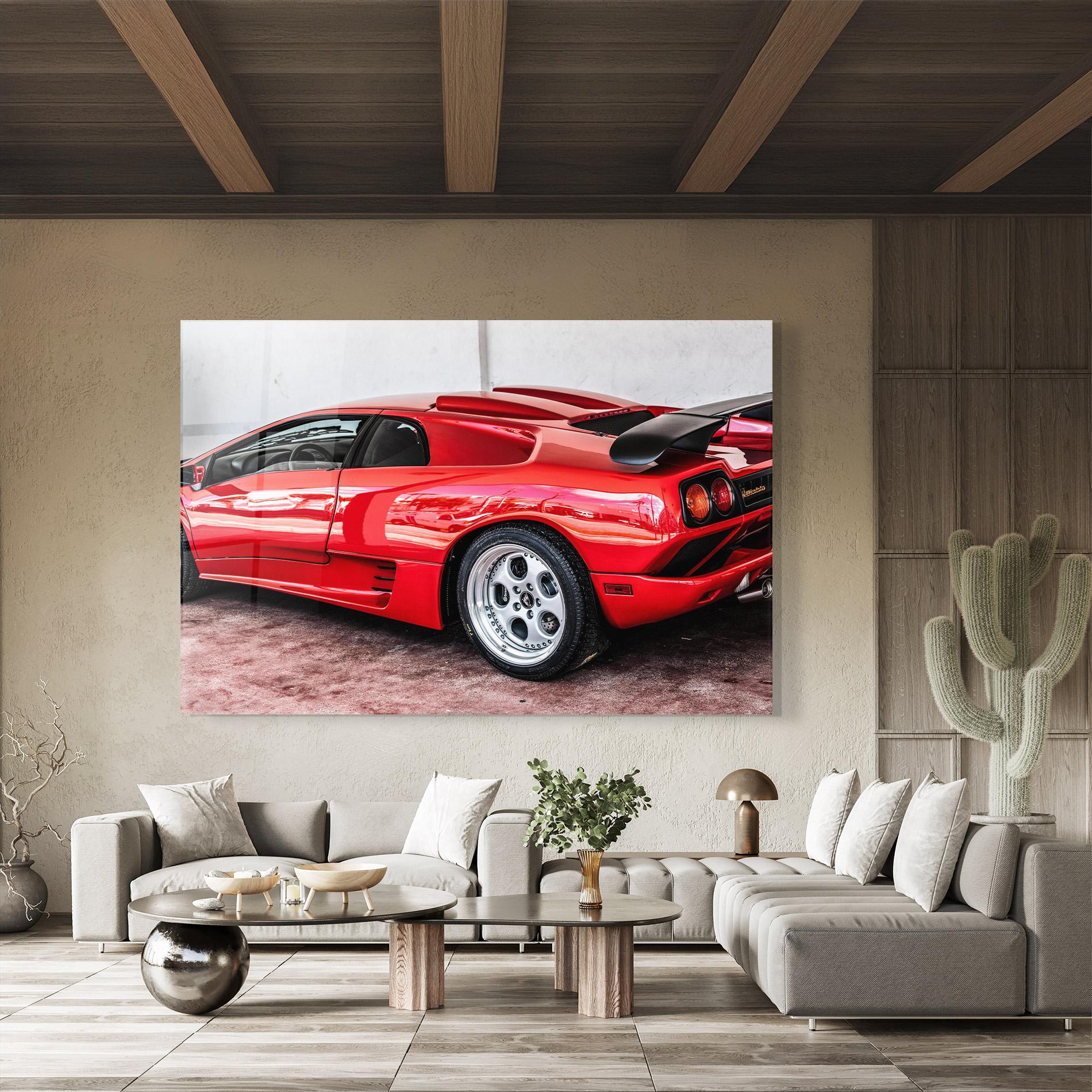 Tablou Sticla Red Diablo Lambo mockup 8