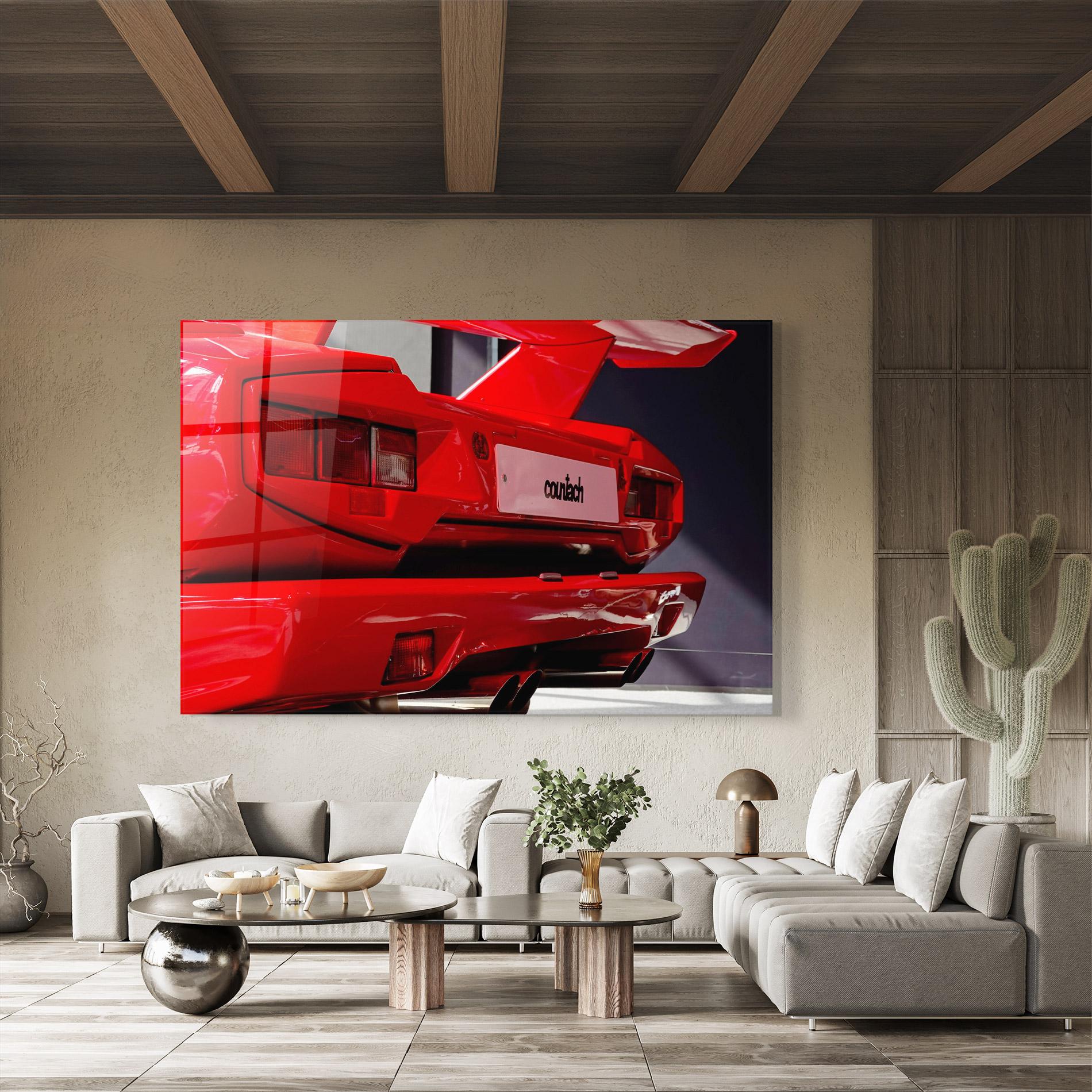 Tablou Sticla Red Rear Countach mockup 8