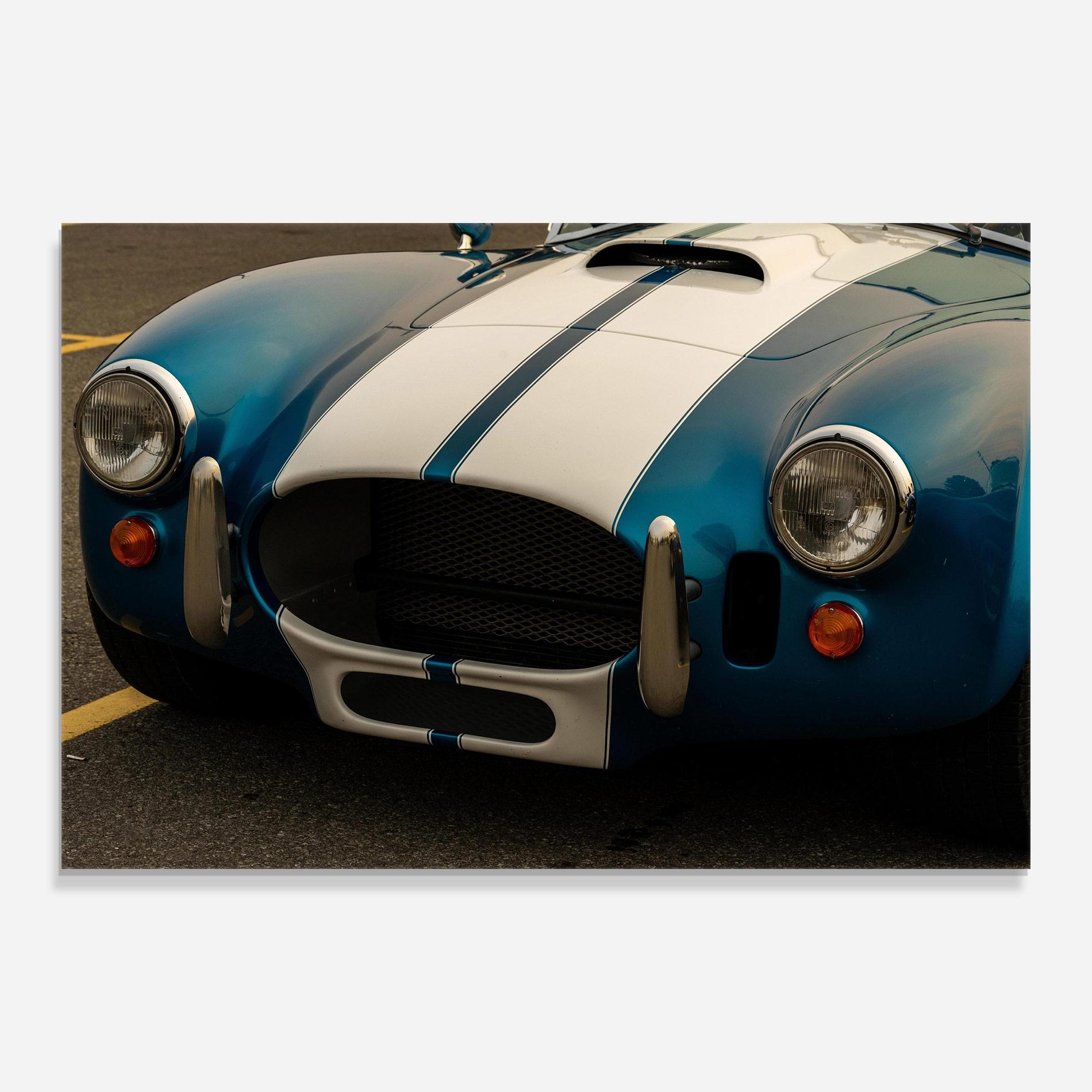 Tablou Sticla Blue Vintage Car mockup 0