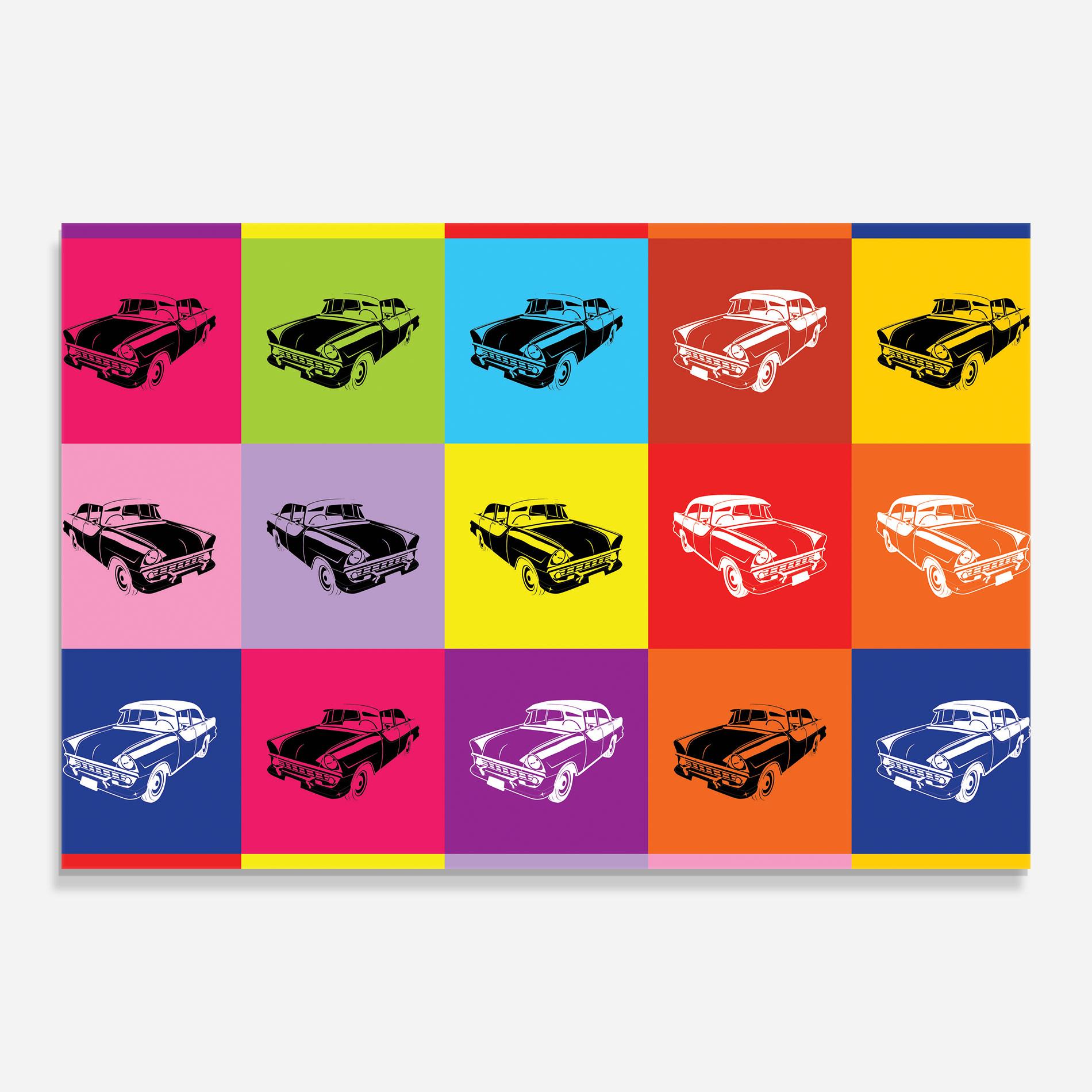 Tablou Sticla Vintage Car Mix mockup 0