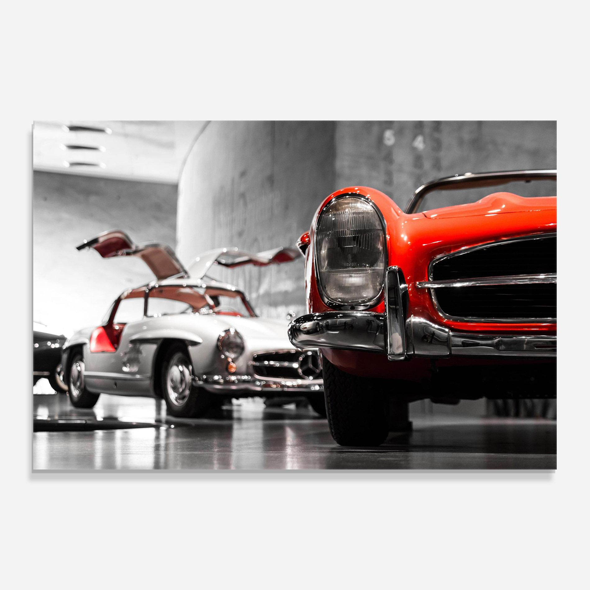 Tablou Sticla Vintage Red White mockup 0