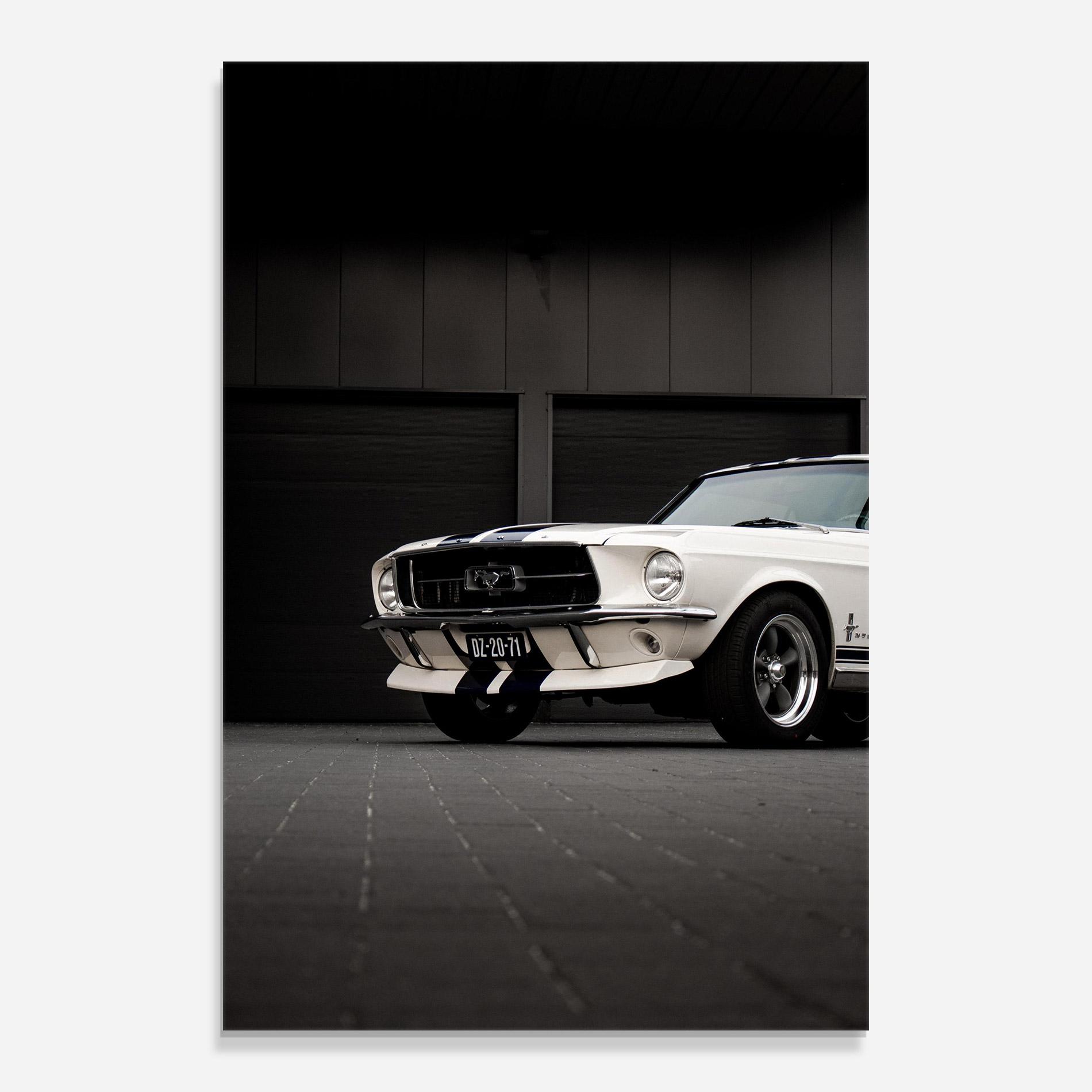 Tablou Sticla White Vintage Car mockup 0