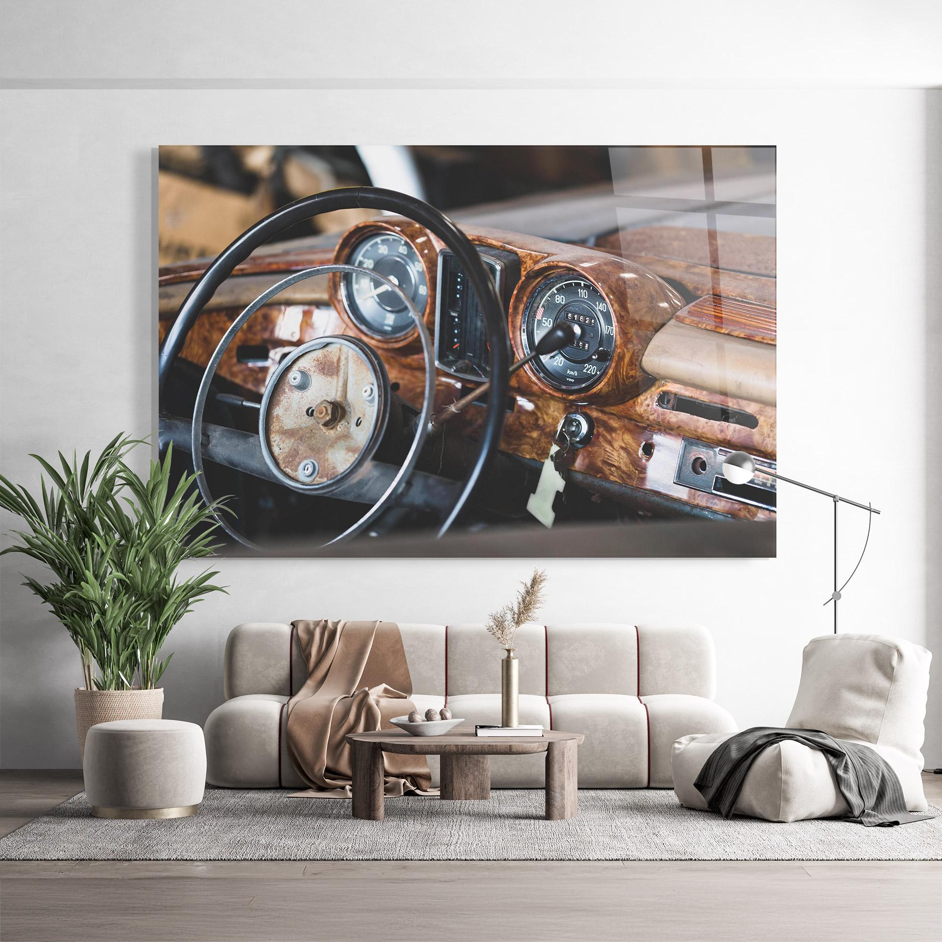 Tablou Sticla Brown Clean Car mockup 9