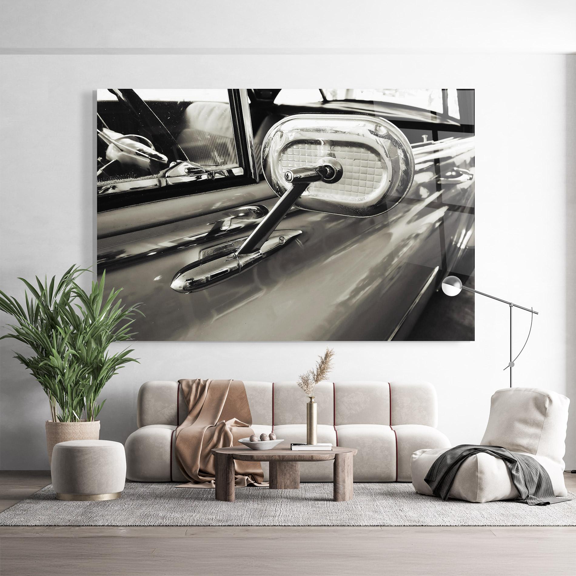 Tablou Sticla Close Up Grey Car mockup 9