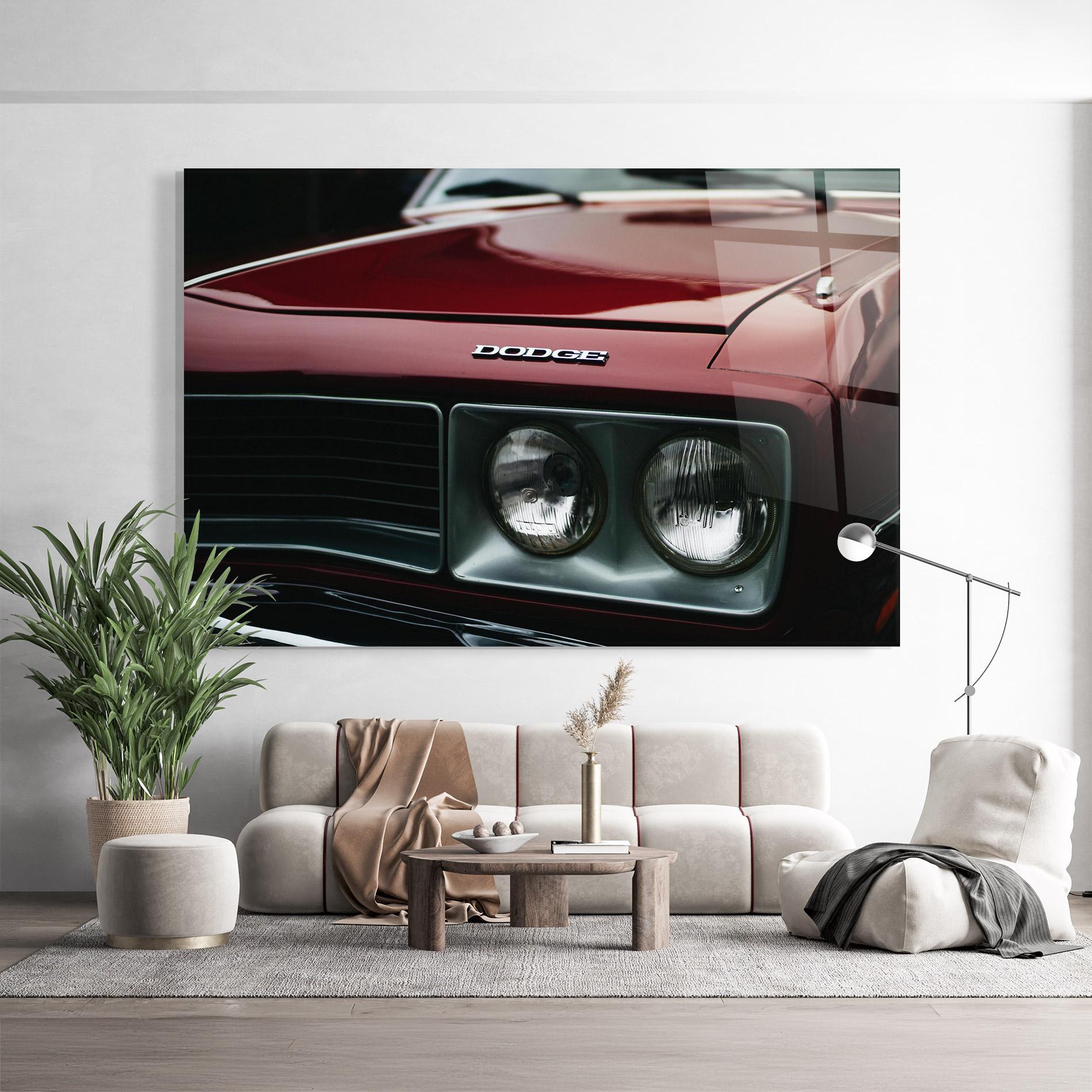 Tablou Sticla Dark Red Car mockup 9