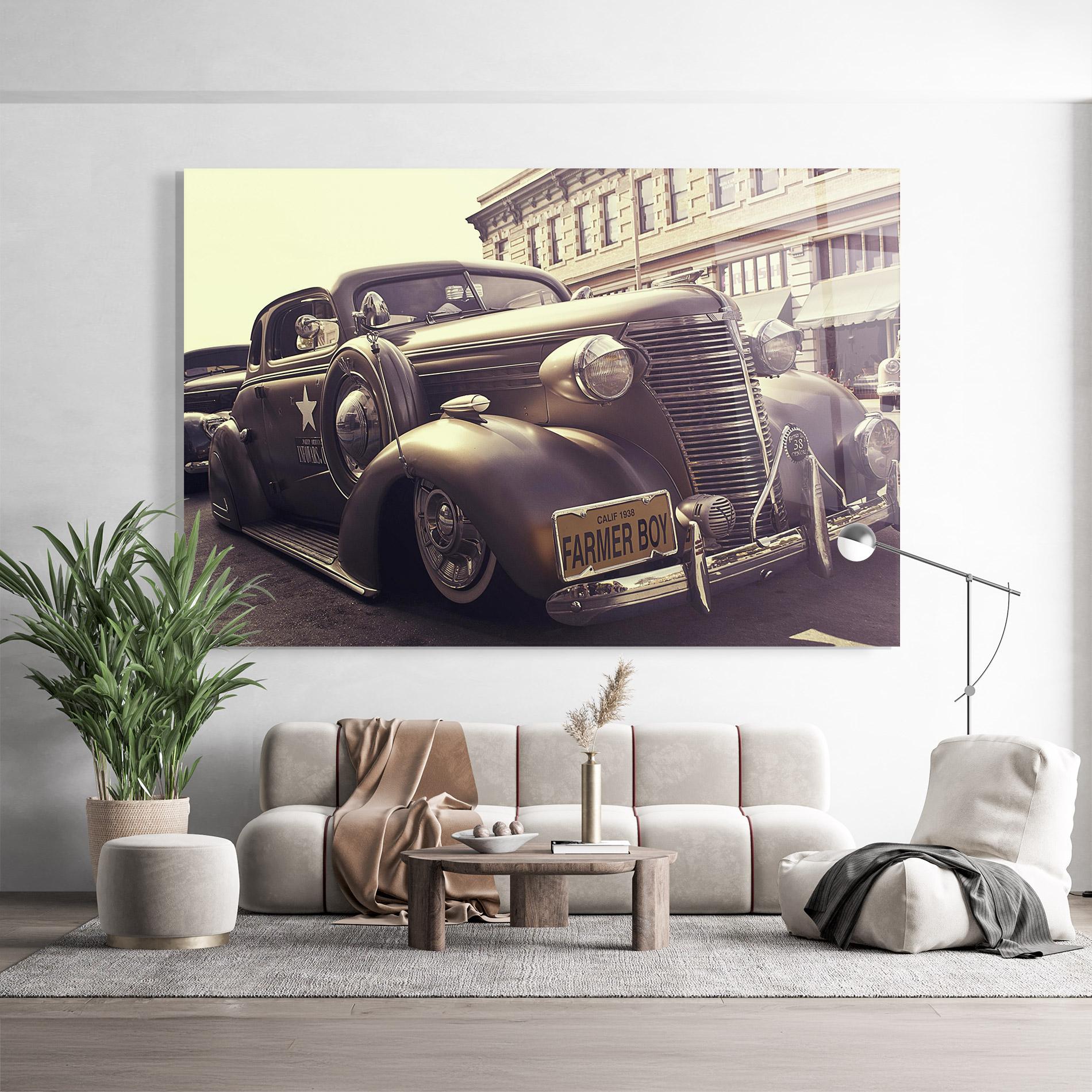 Tablou Sticla Old Classic Car mockup 9