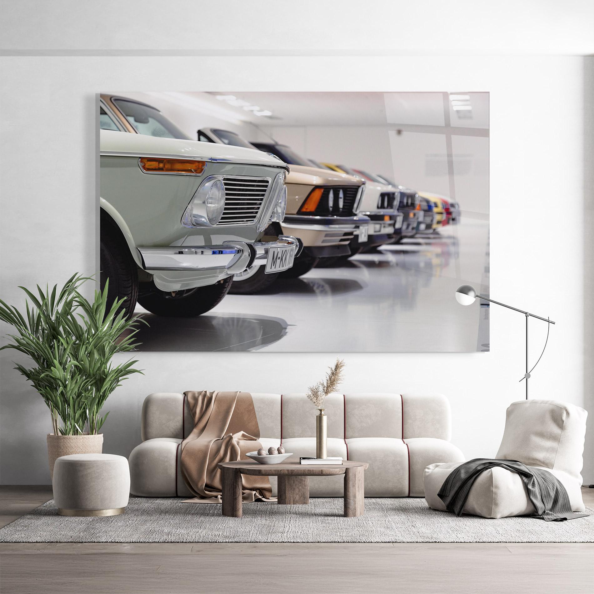 Tablou Sticla Vintage Cream Cars mockup 9