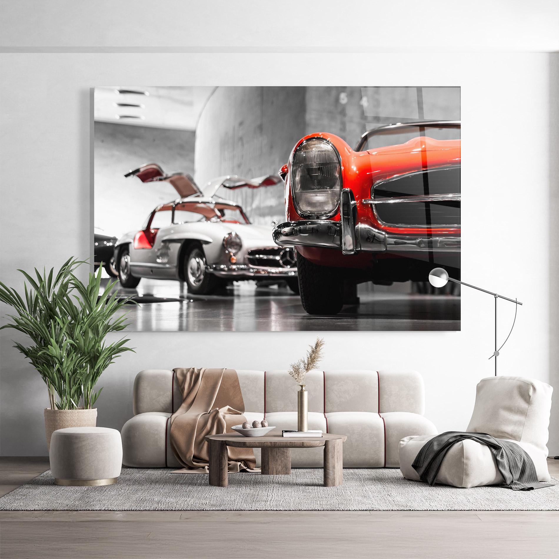 Tablou Sticla Vintage Red White mockup 9