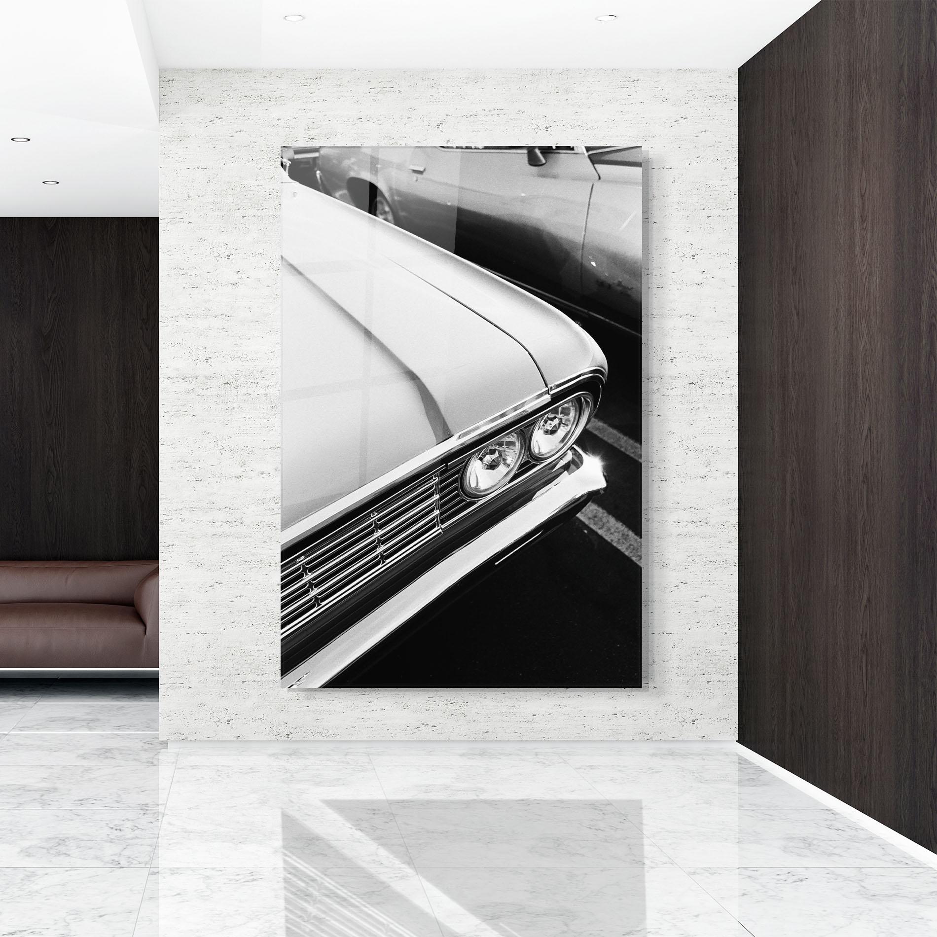 Tablou Sticla Grey Vintage Car mockup 9