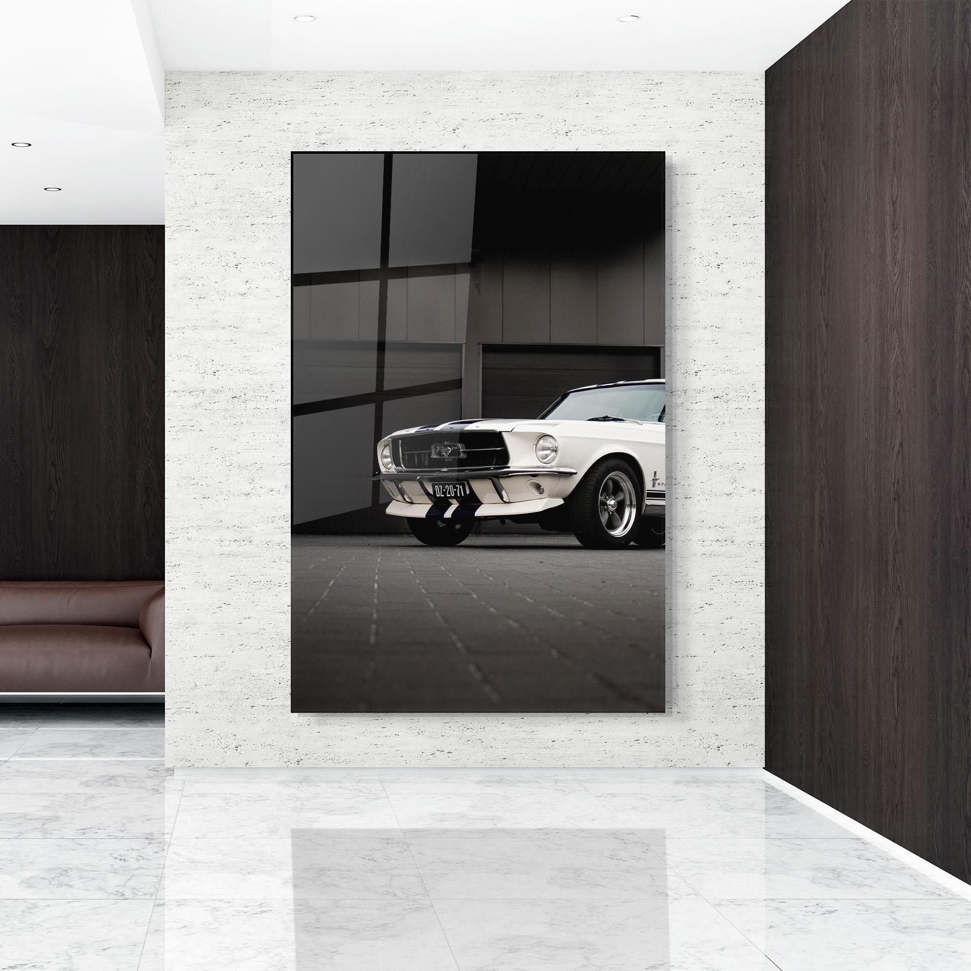 Tablou Sticla White Vintage Car mockup 9