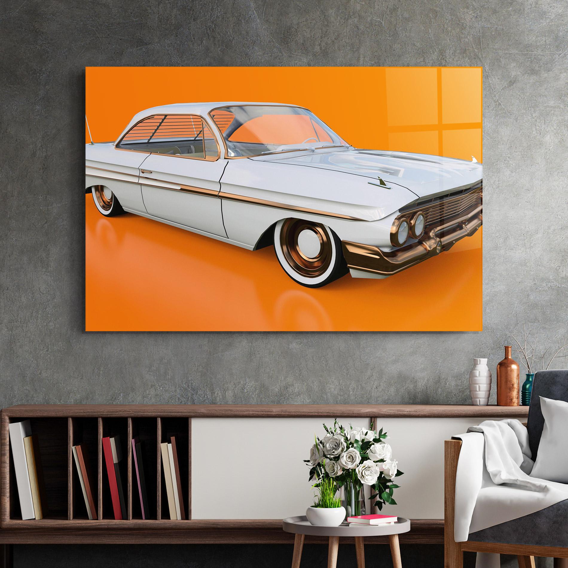 Tablou Sticla Old American Car mockup 2