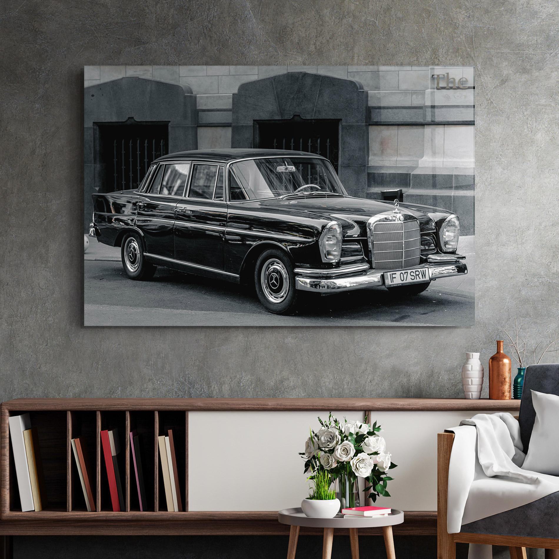 Tablou Sticla Pretty Classic Car mockup 2