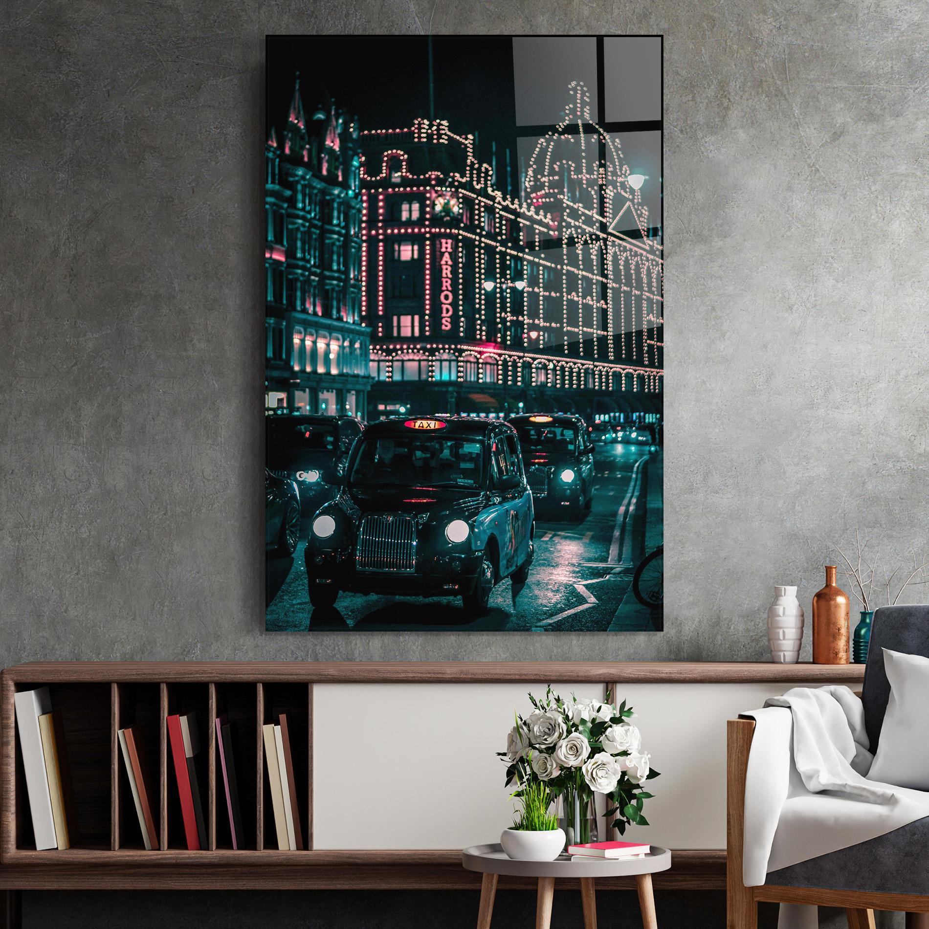 Tablou Sticla City Lights Car mockup 2