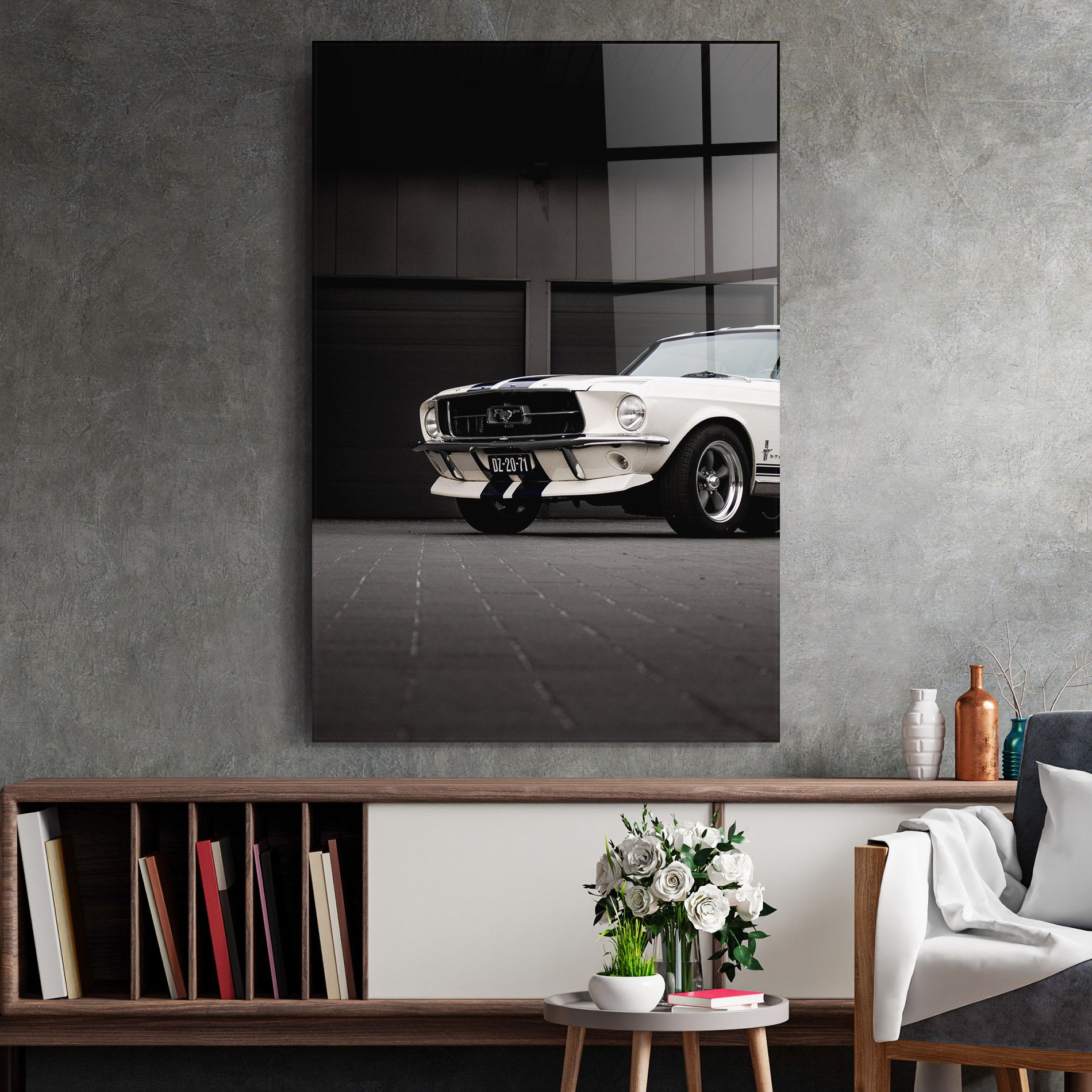 White Vintage Car mockup 2