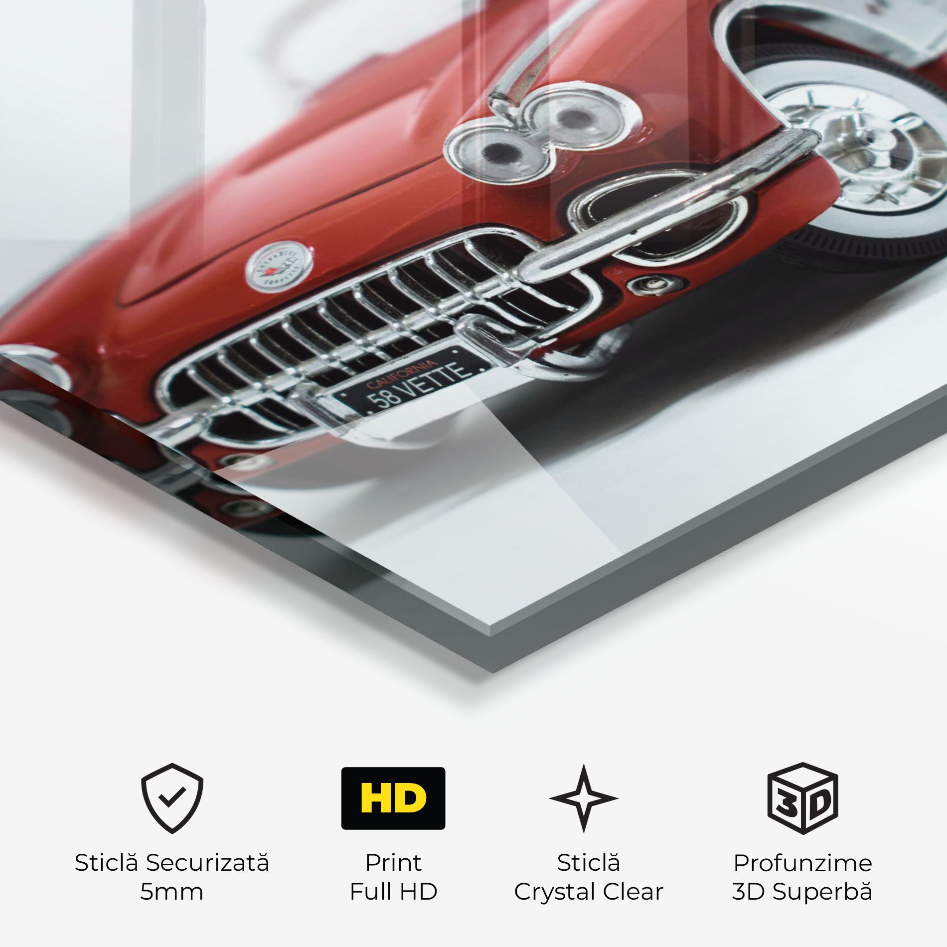 Vintage Red Car mockup 3