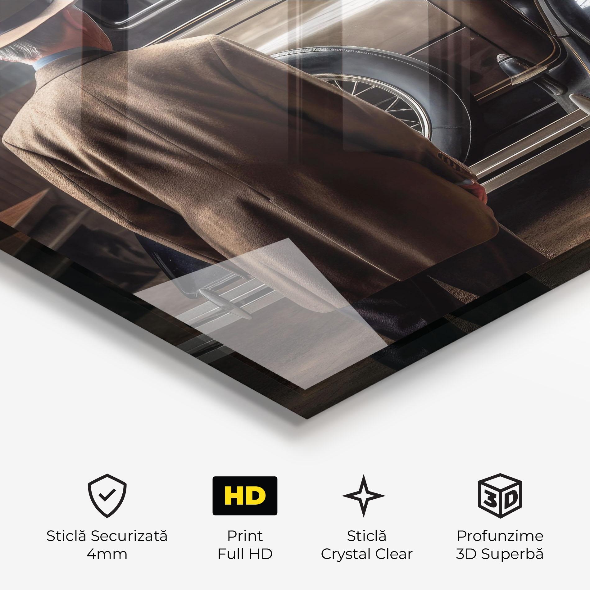 Tablou Sticla American Vintage Car mockup 3