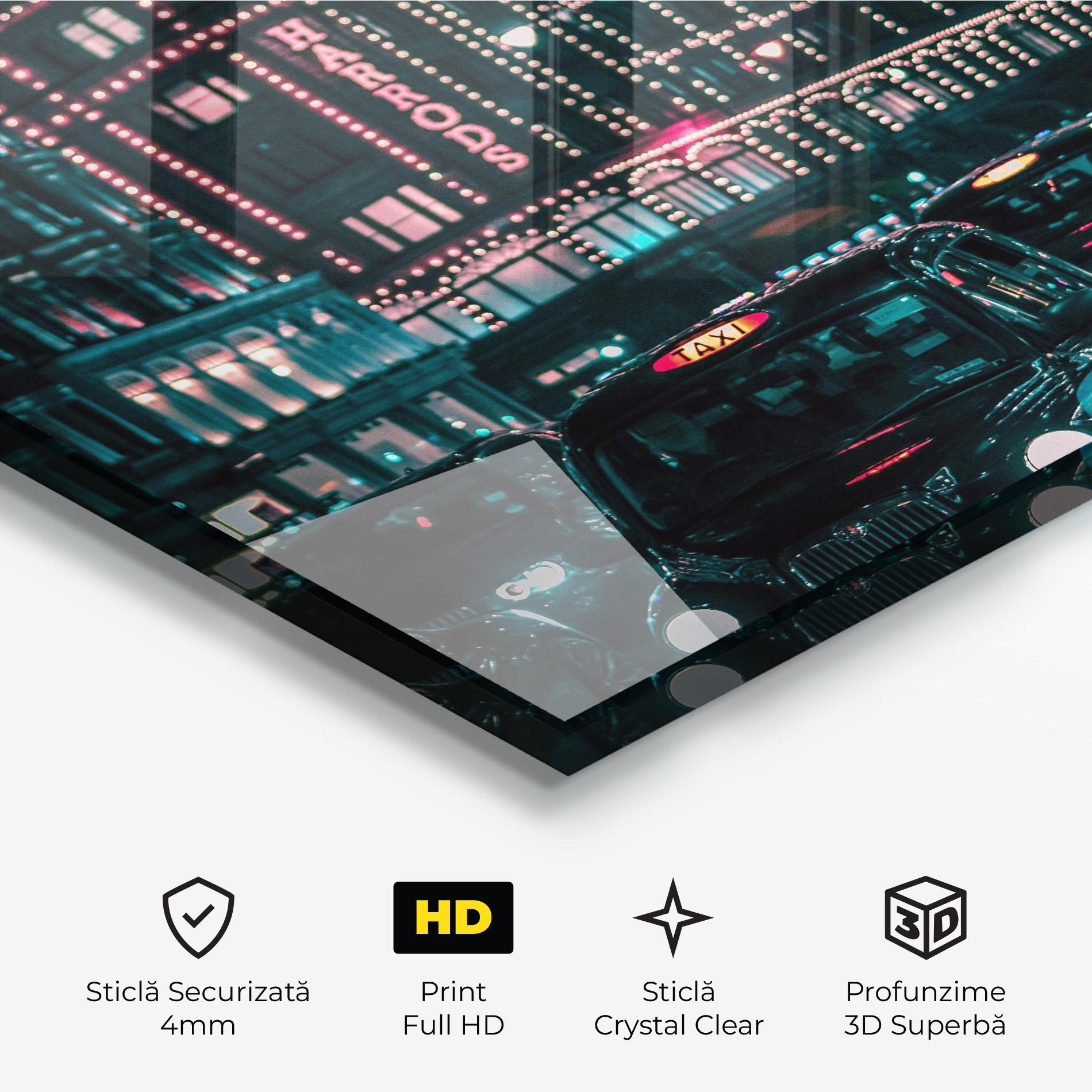 Tablou Sticla City Lights Car mockup 3