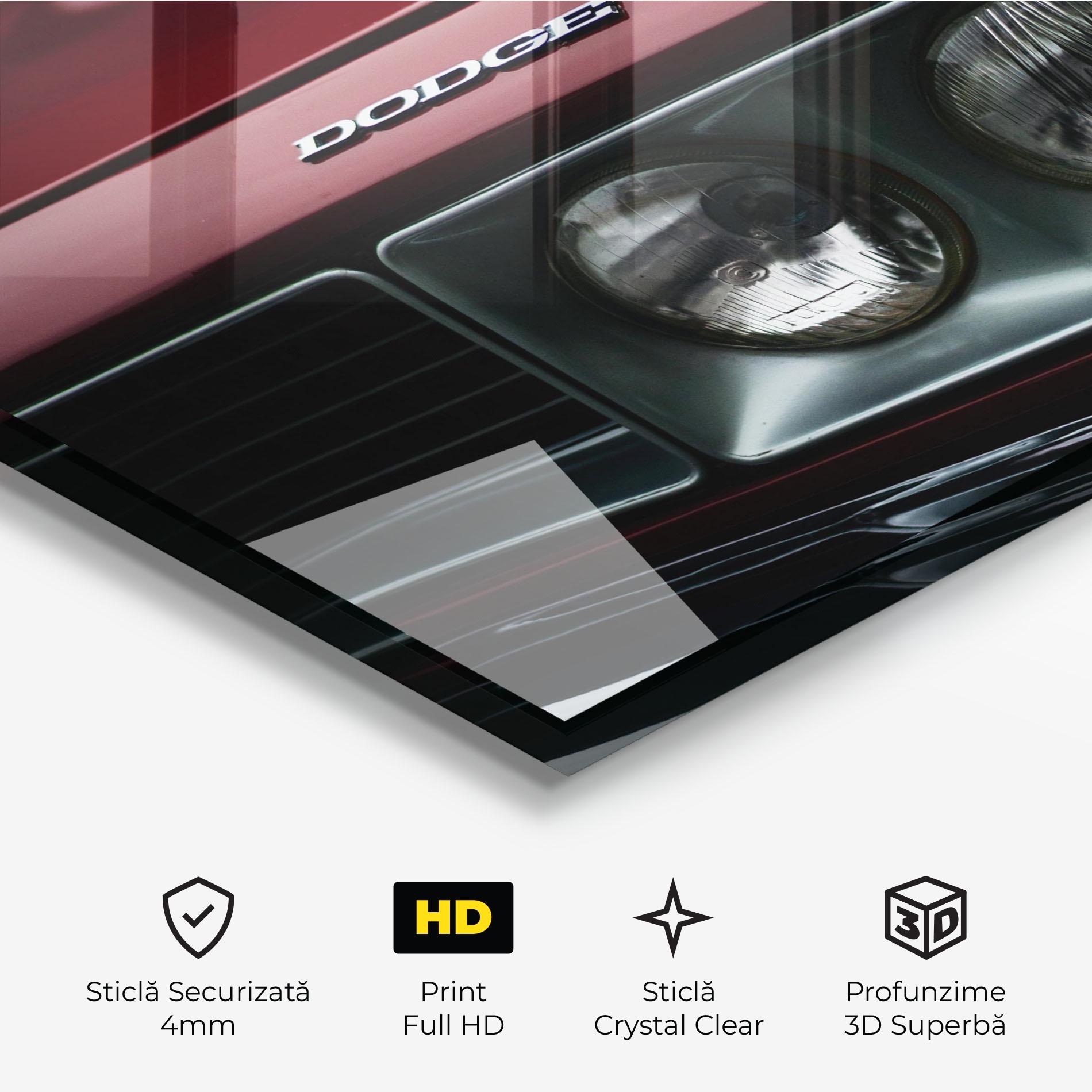 Tablou Sticla Dark Red Car mockup 3