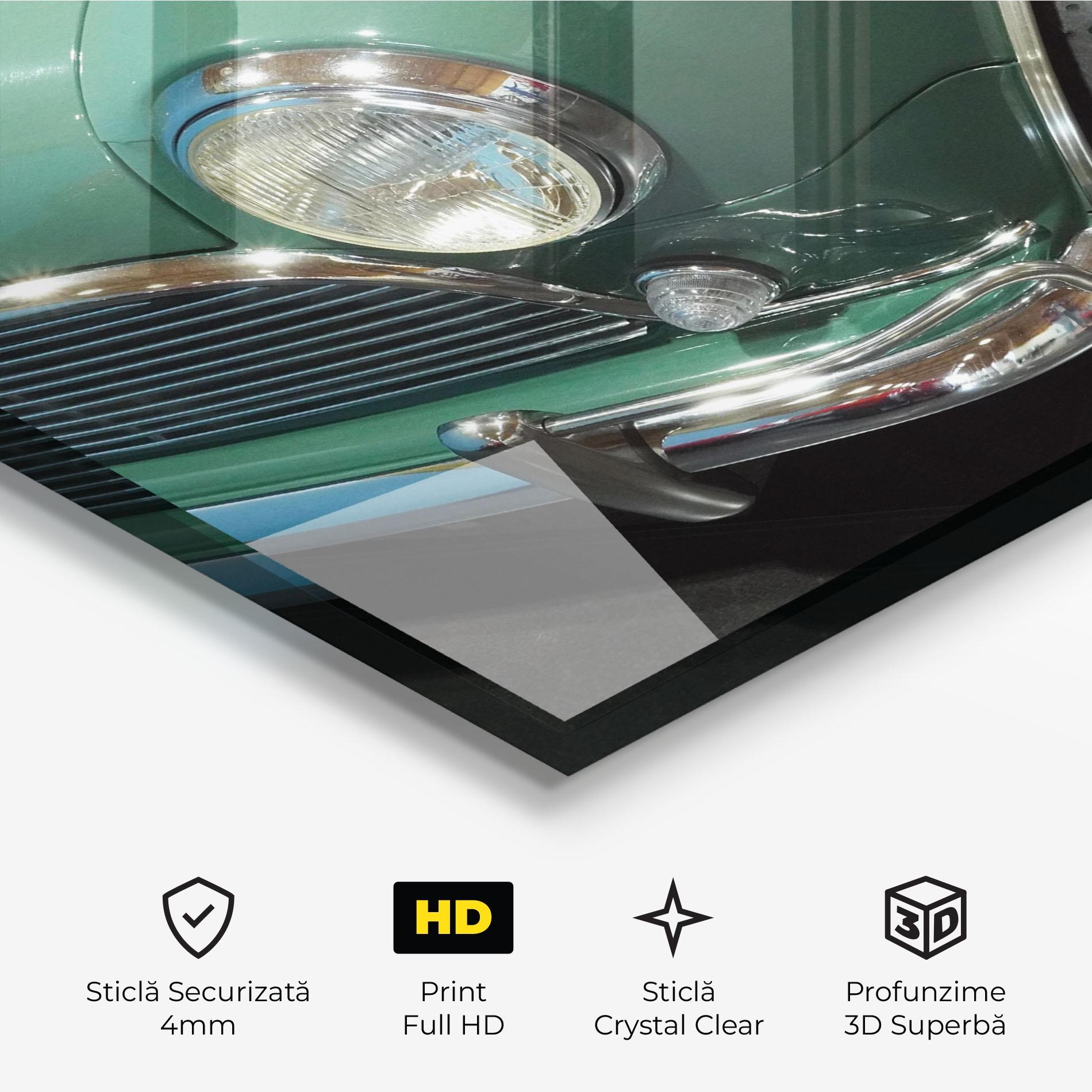 Tablou Sticla Pretty Green Car mockup 3