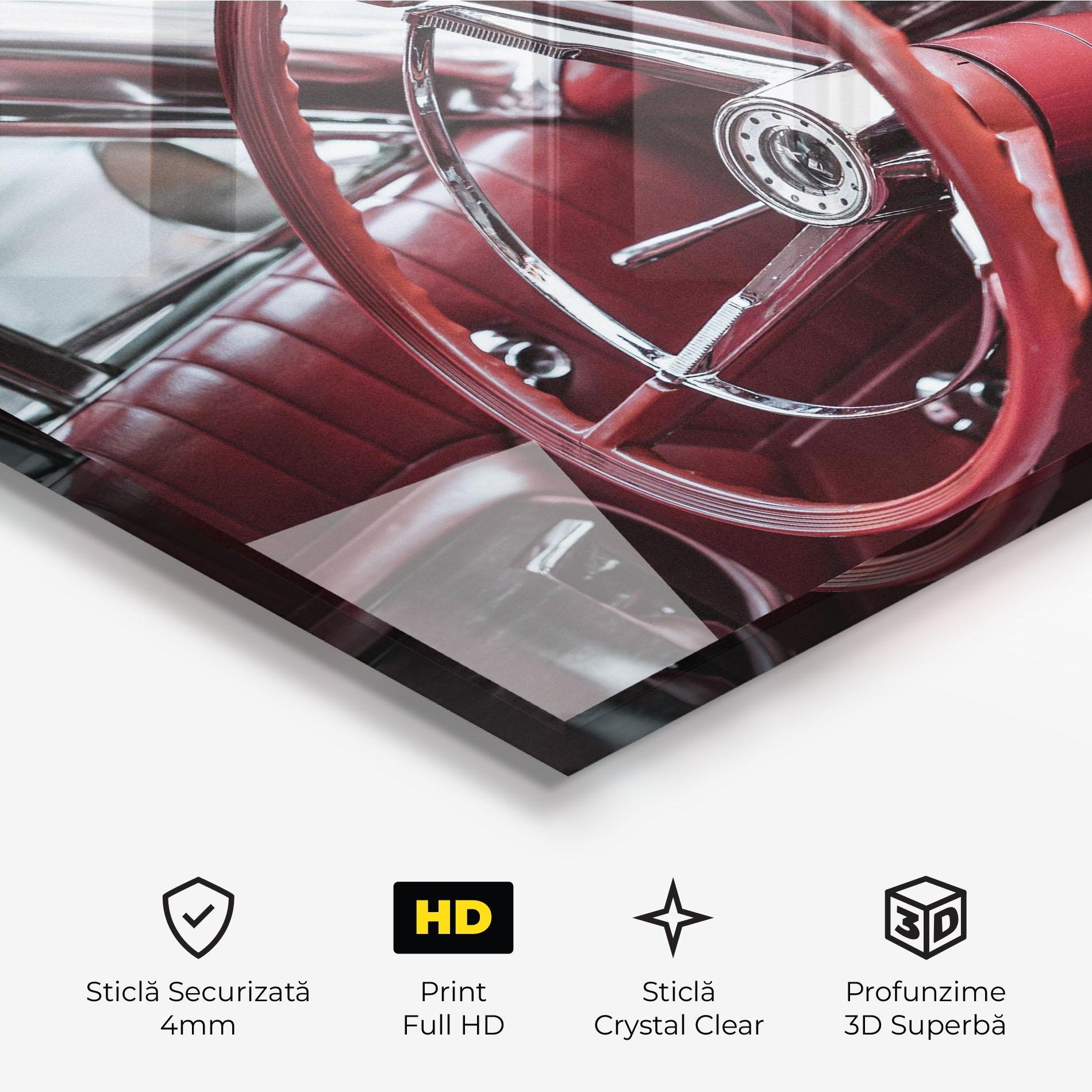 Tablou Sticla Red Steering Wheel mockup 3