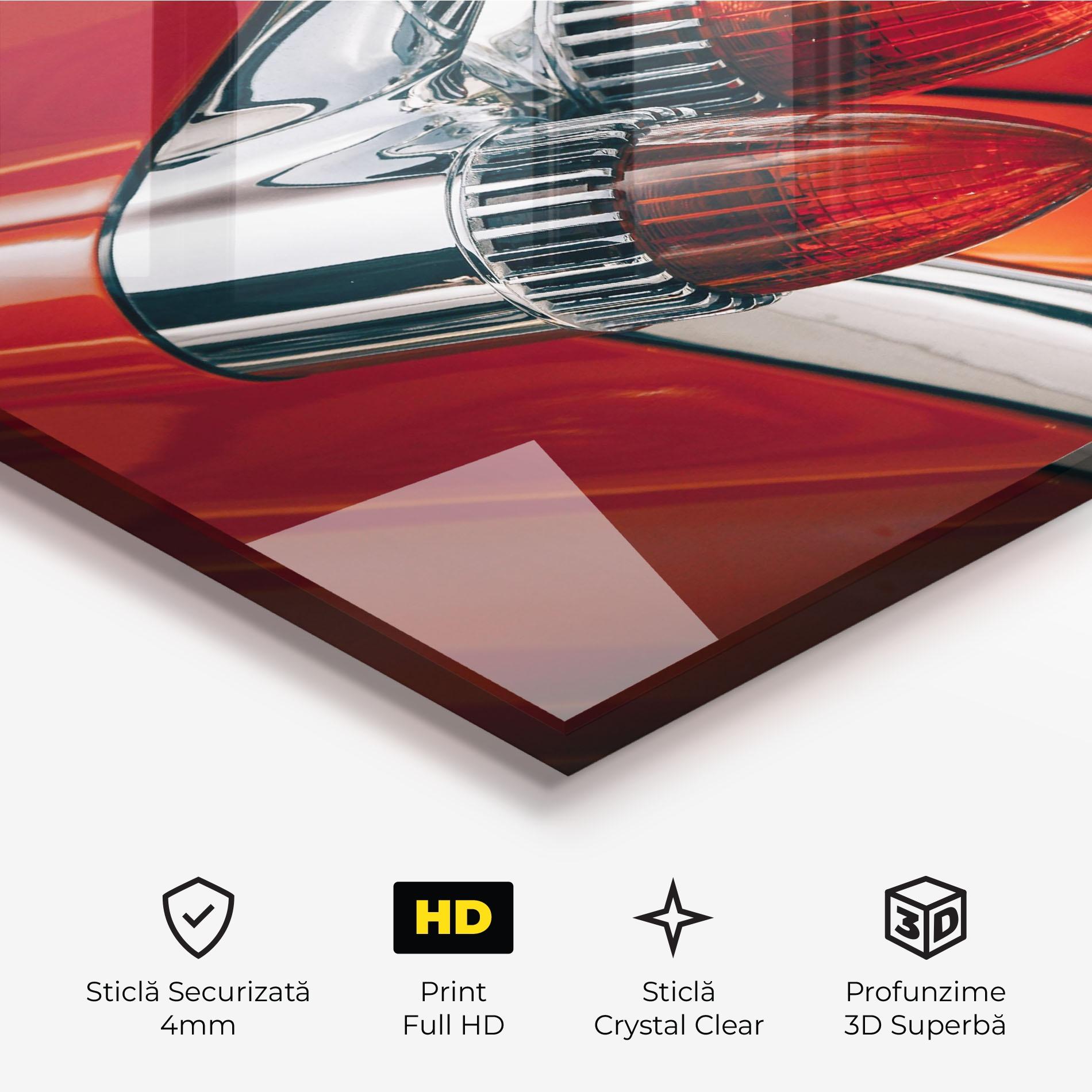 Tablou Sticla Vintage Car Red mockup 3
