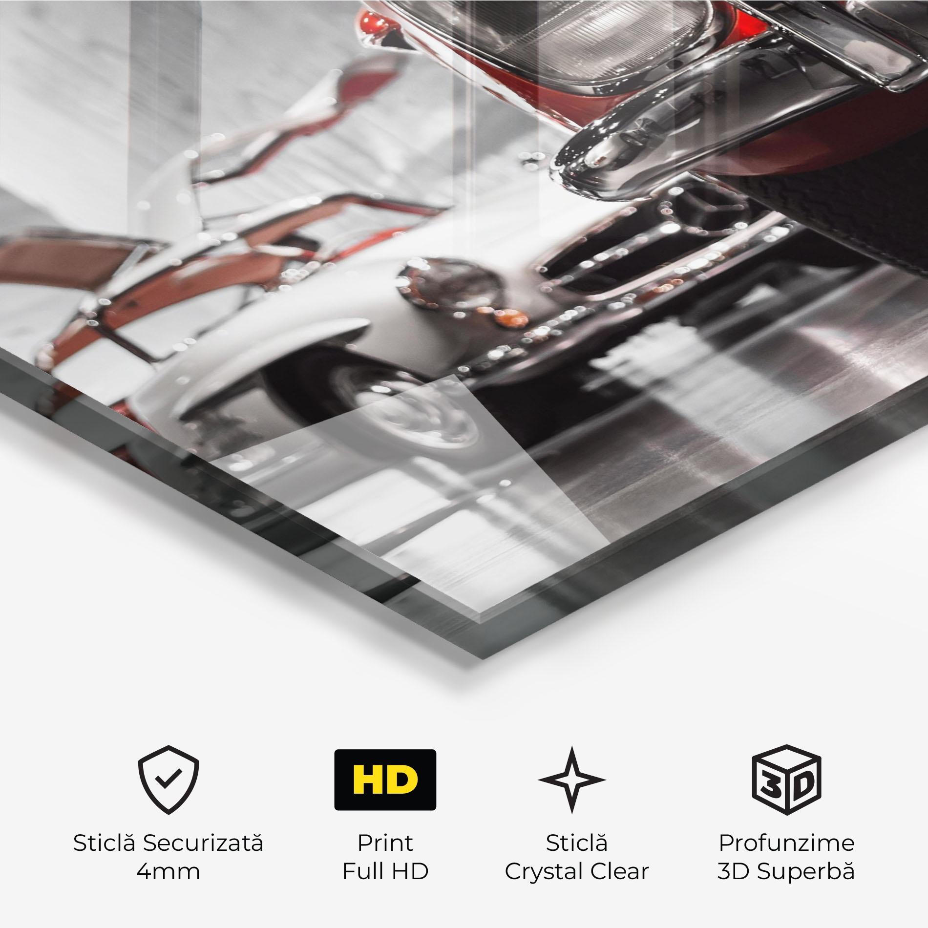 Tablou Sticla Vintage Red White mockup 3