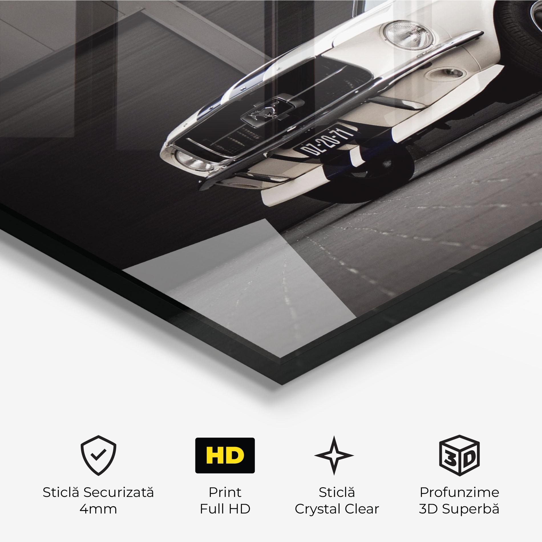 Tablou Sticla White Vintage Car mockup 3