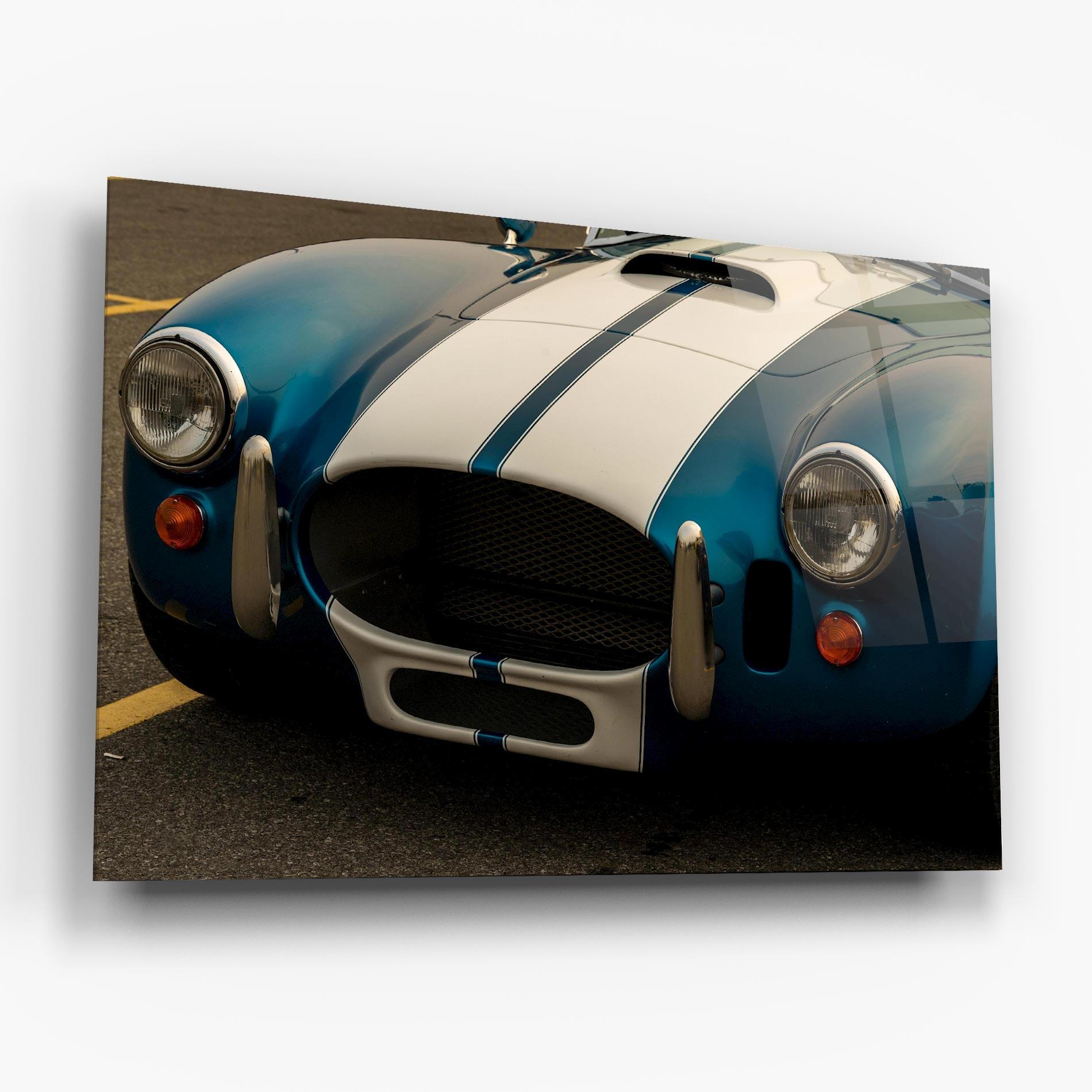 Tablou Sticla Blue Vintage Car mockup 6