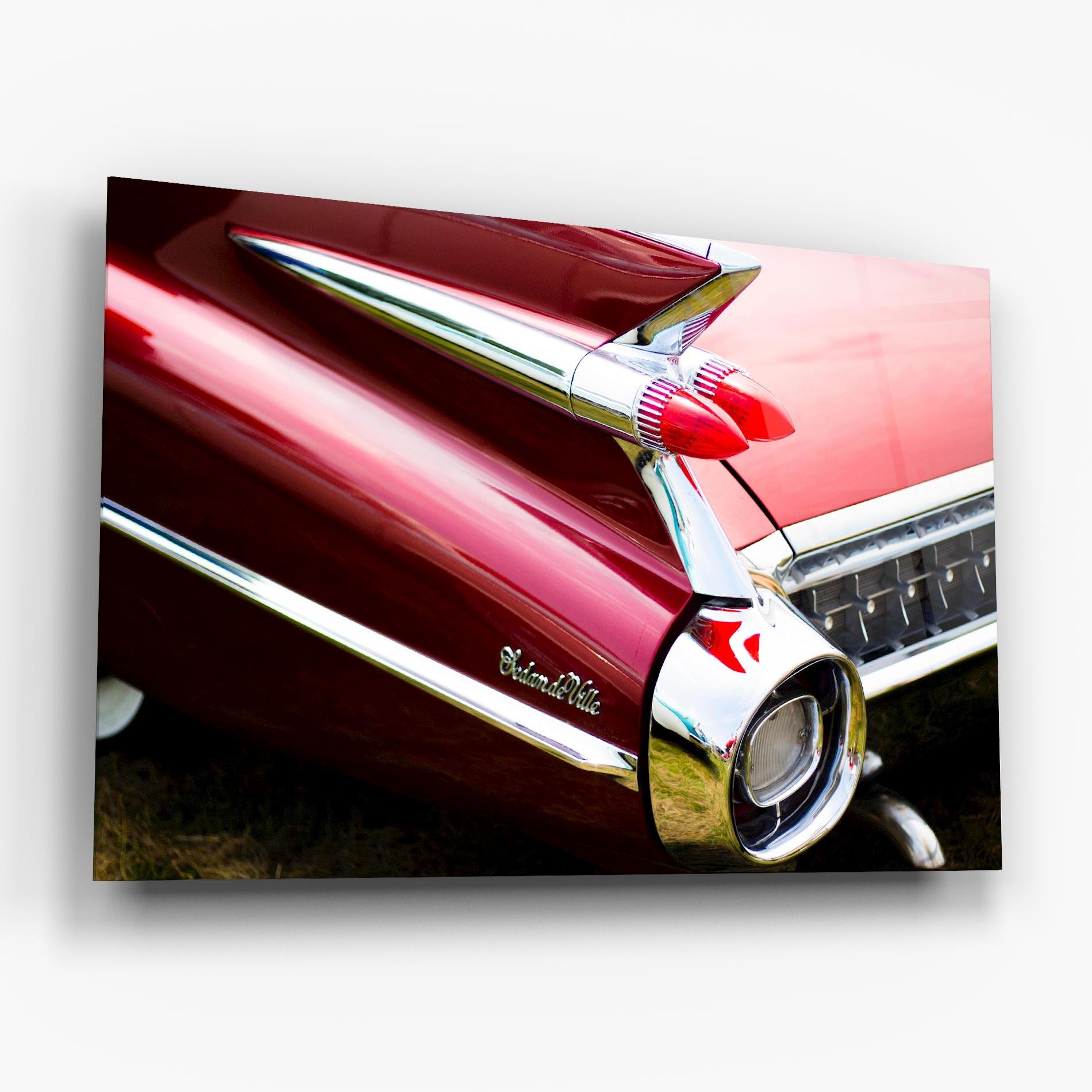 Tablou Sticla Closeup Car Red mockup 6