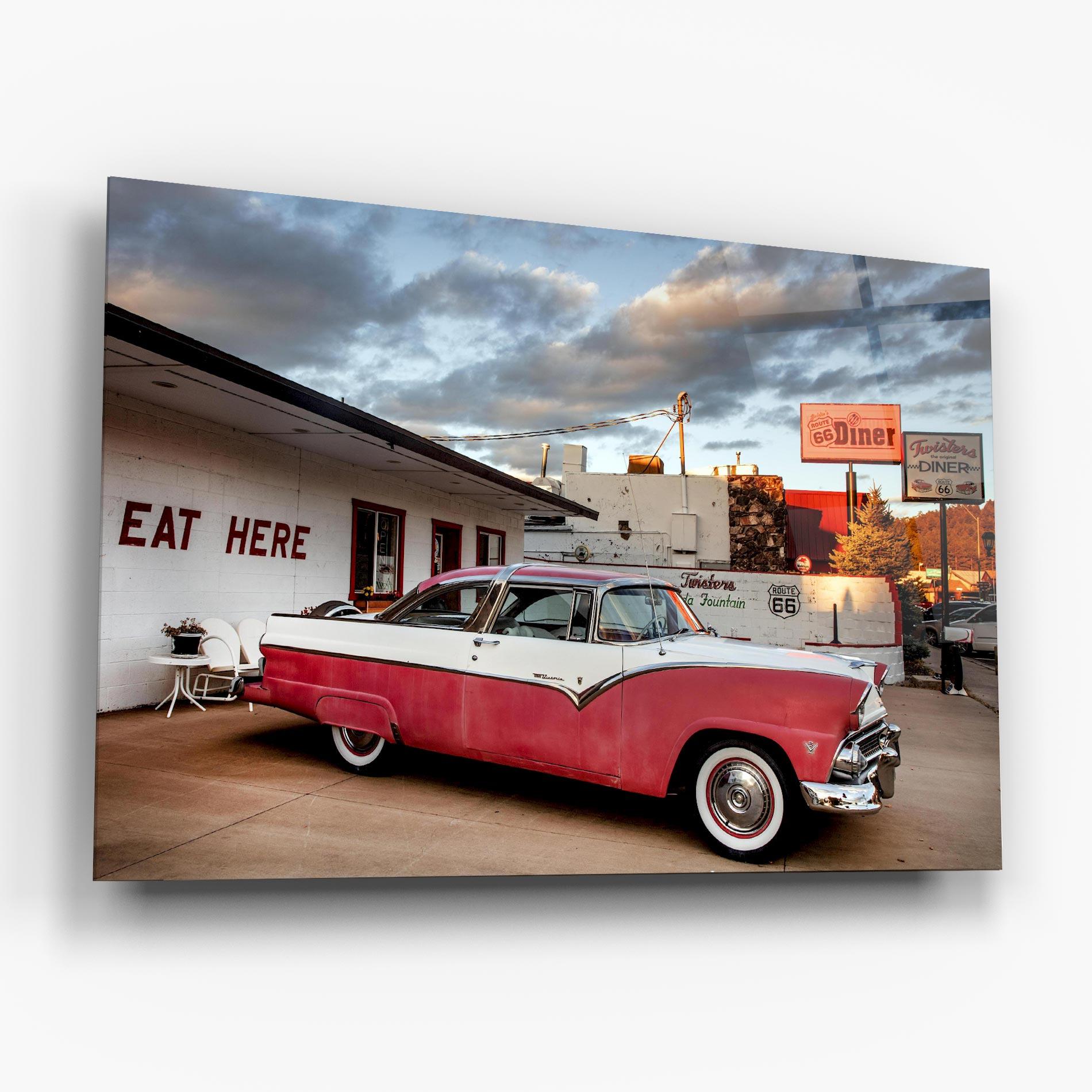 Tablou Sticla Cloud Old Car mockup 6