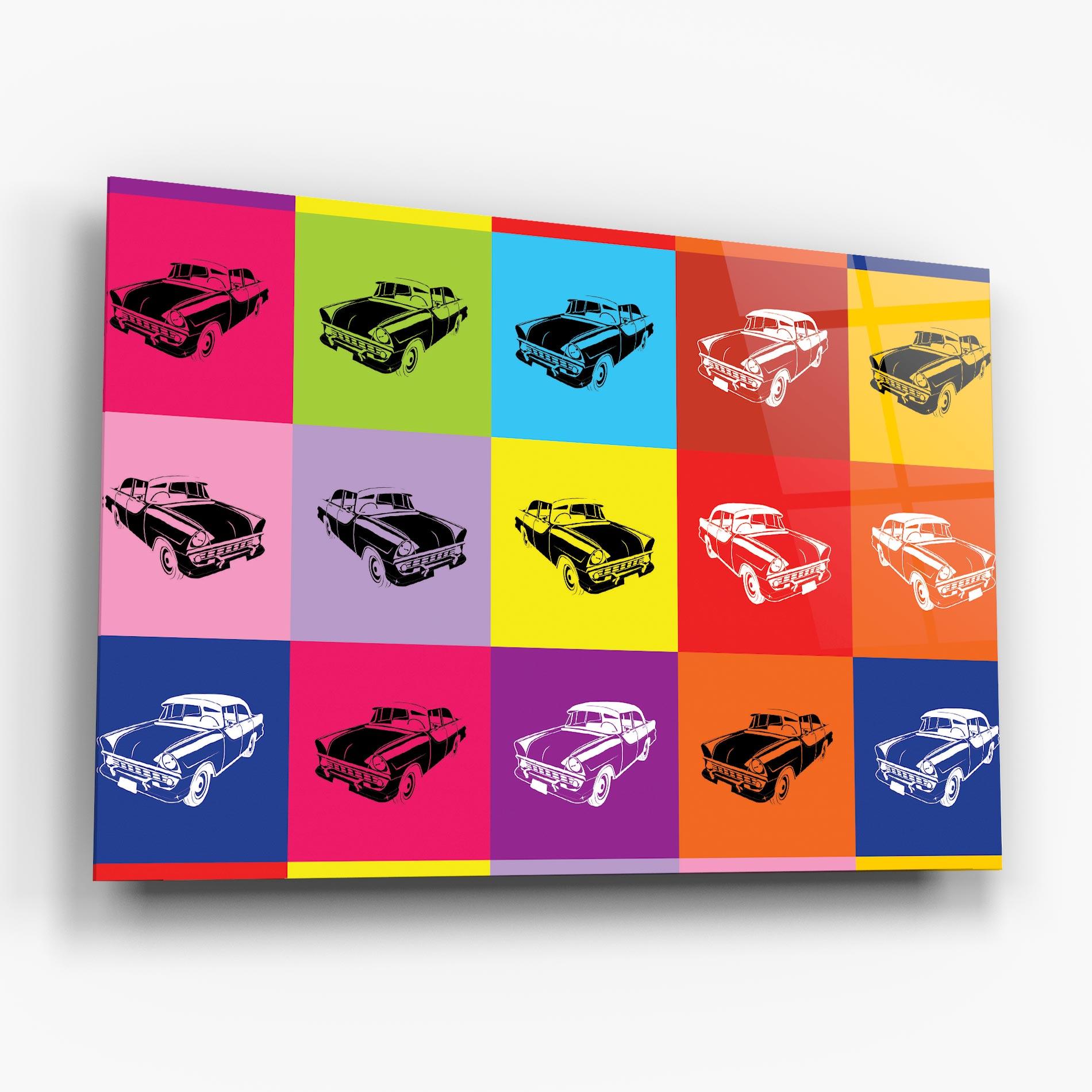 Tablou Sticla Vintage Car Mix mockup 6