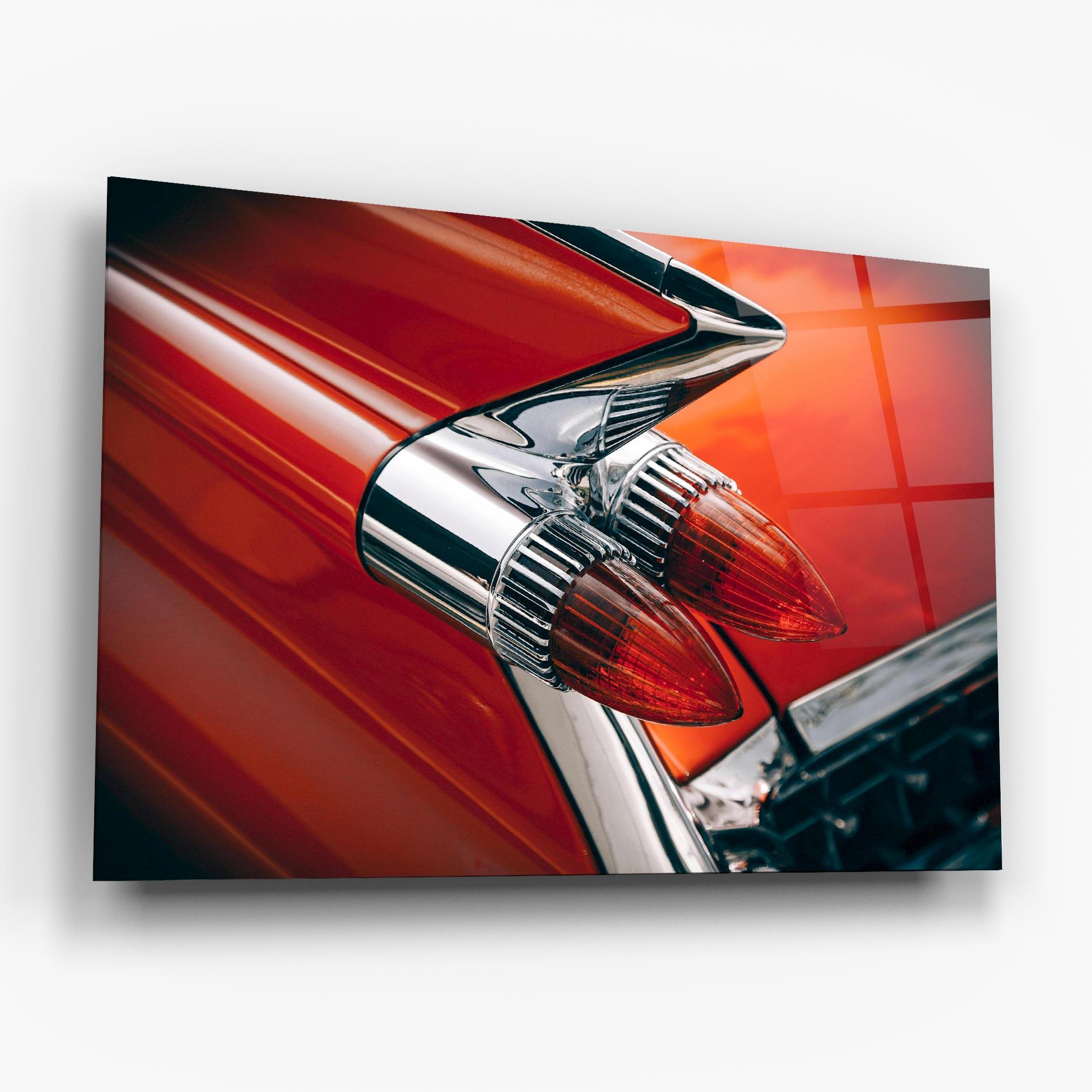 Tablou Sticla Vintage Car Red mockup 6
