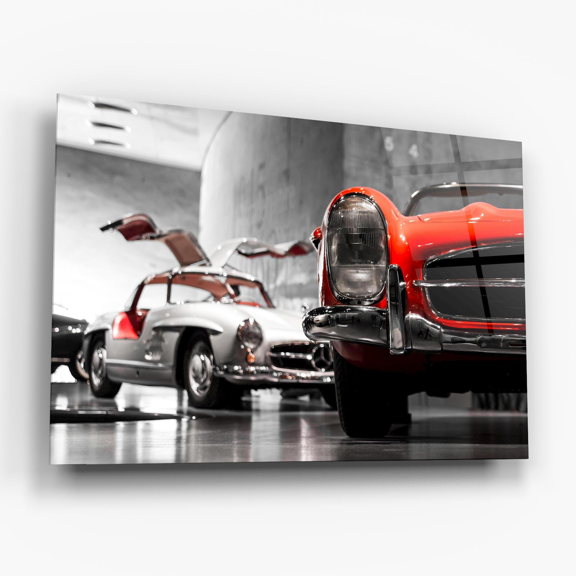 Tablou Sticla Vintage Red White mockup 6