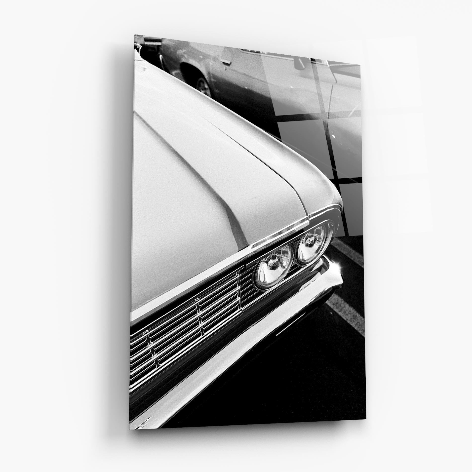Tablou Sticla Grey Vintage Car mockup 6