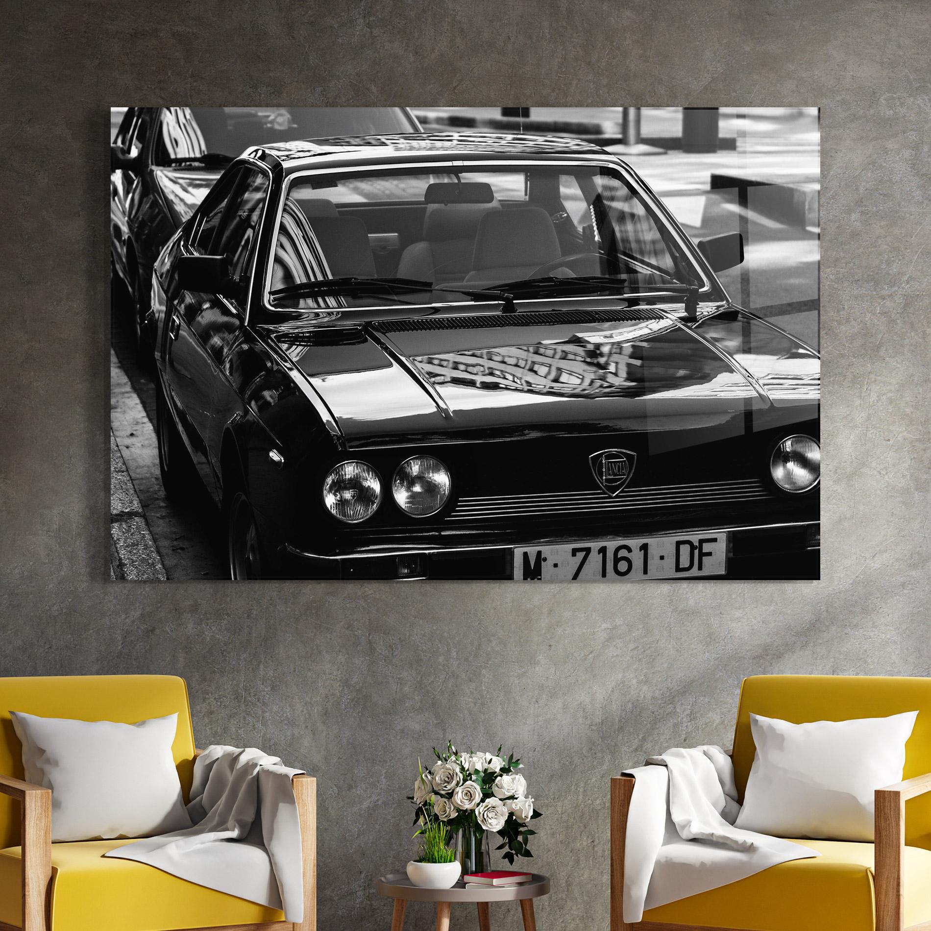Tablou Sticla Black Shiny Car mockup 4